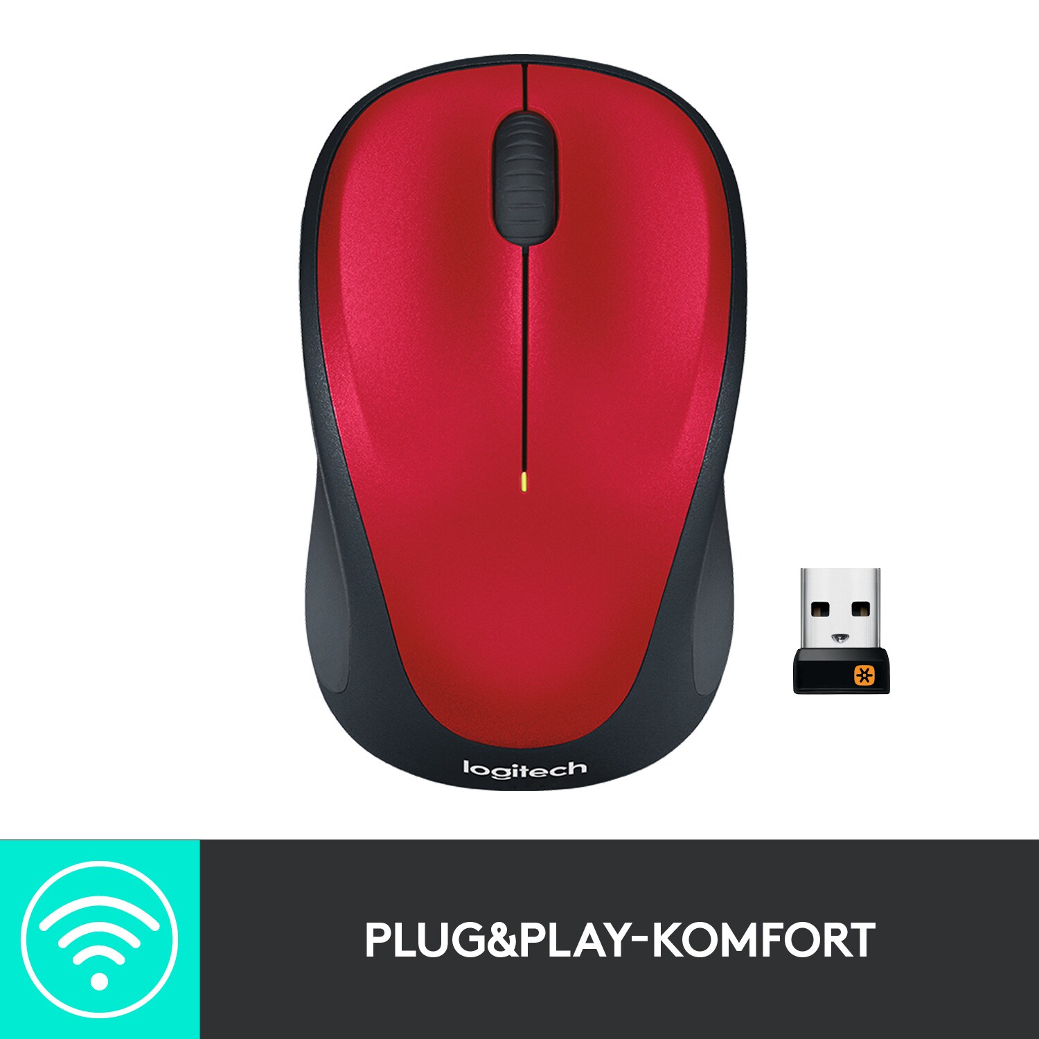 Logitech M235 Kabellose Maus Rot