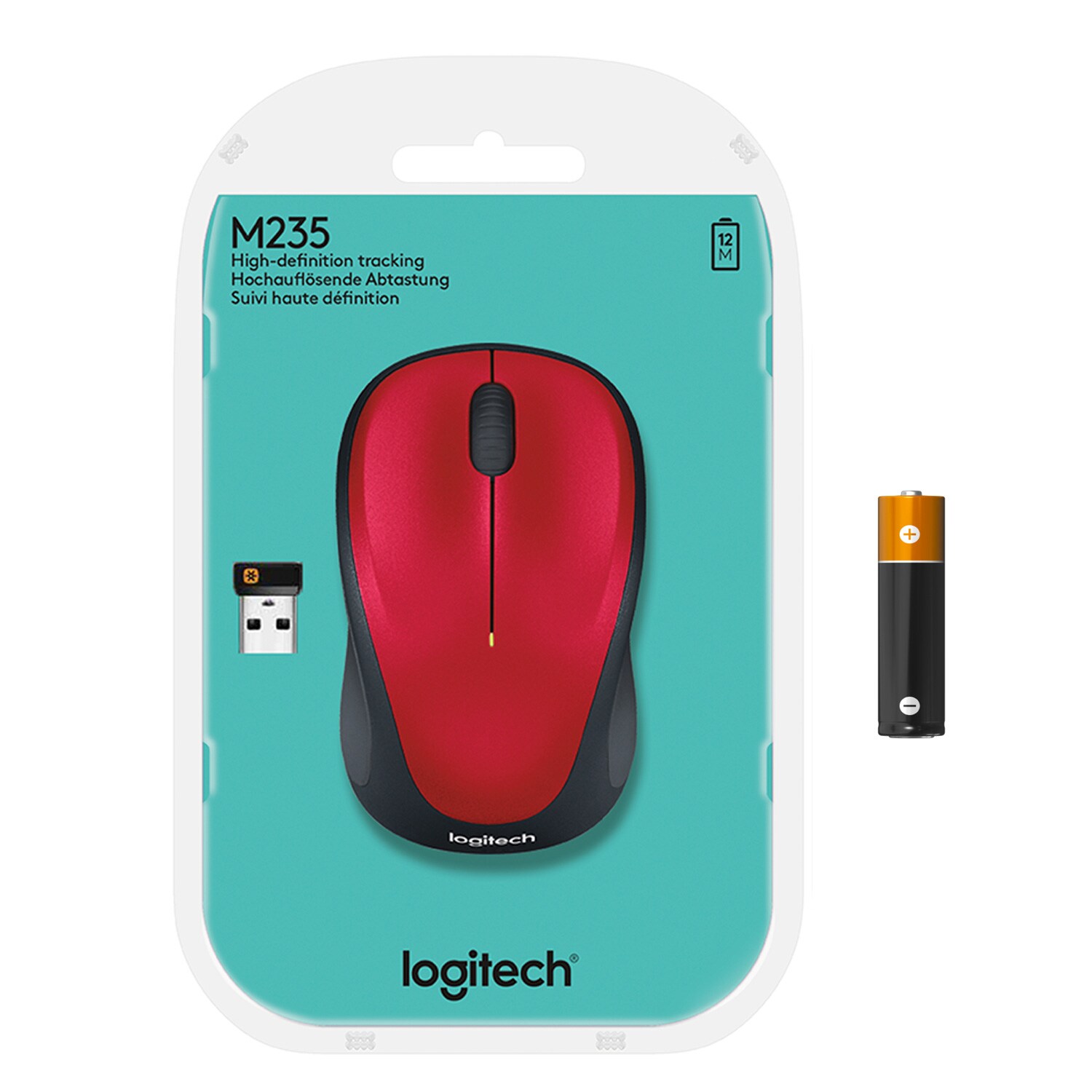 Logitech M235 Kabellose Maus Rot