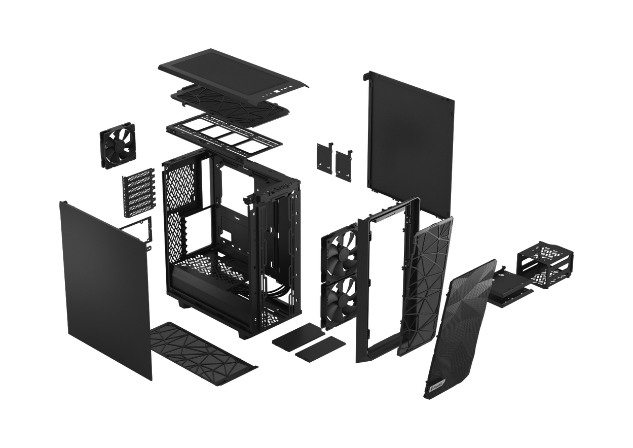 Fractal Design Meshify 2 Compact Black Solid Midi Tower Gaming Gehäuse