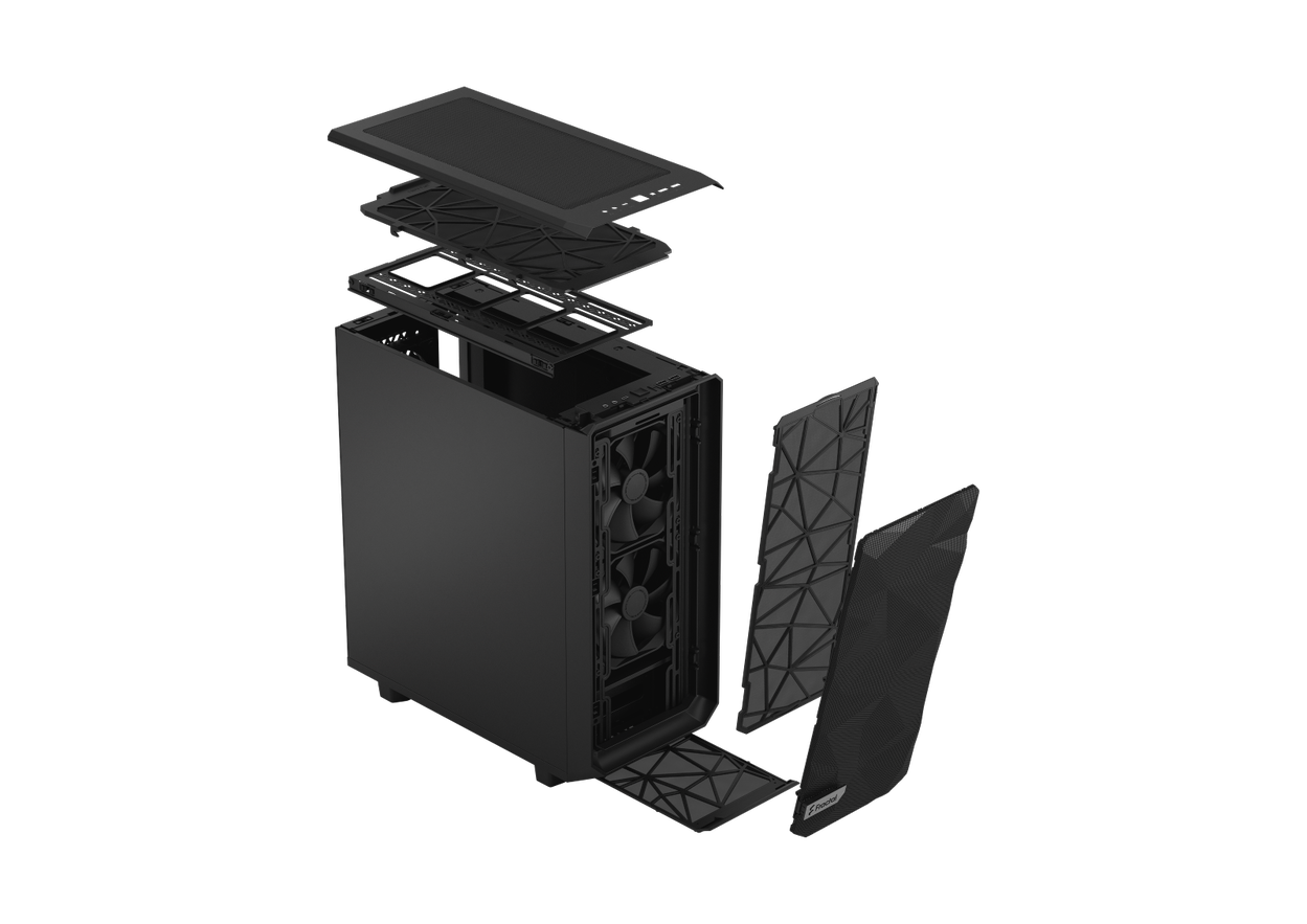 Fractal Design Meshify 2 Compact Black Solid Midi Tower Gaming Gehäuse