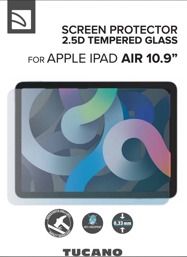 Tucano Tempered Glas für iPad 10,9, iPad Pro 11 (2020) glasklar