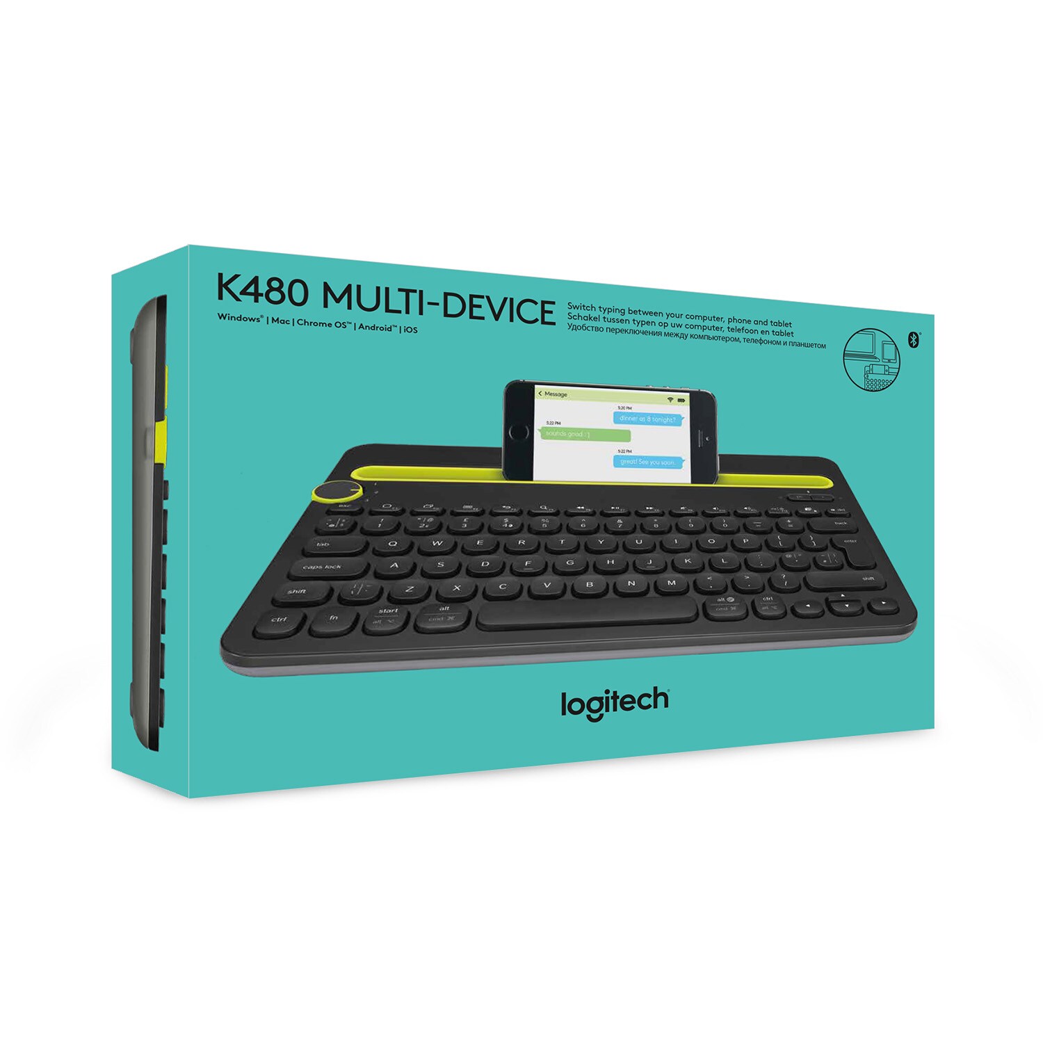 Logitech K480 Kabellose Tastatur Schwarz