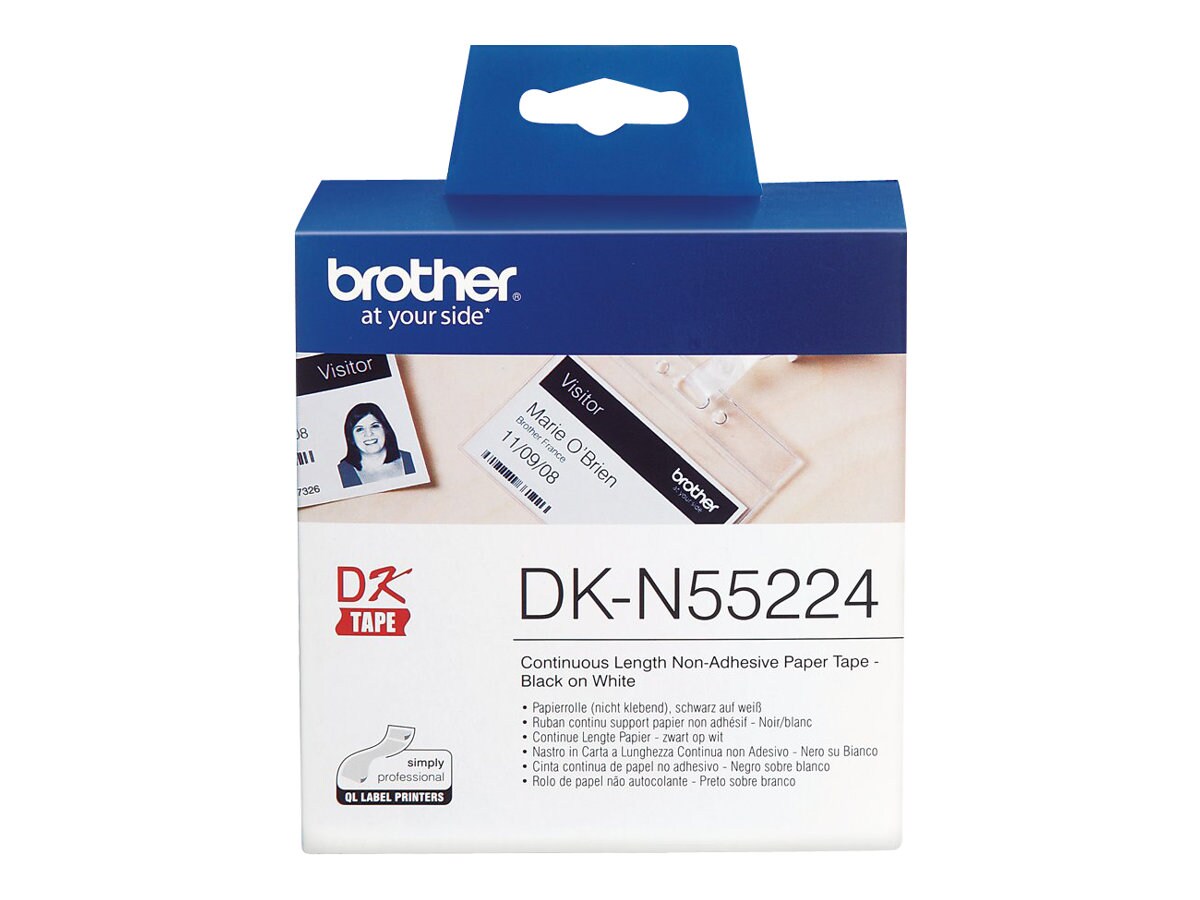 Brother DKN55224 Papier Schwarz auf Weiß Rolle (5,4cm x 30,5m)