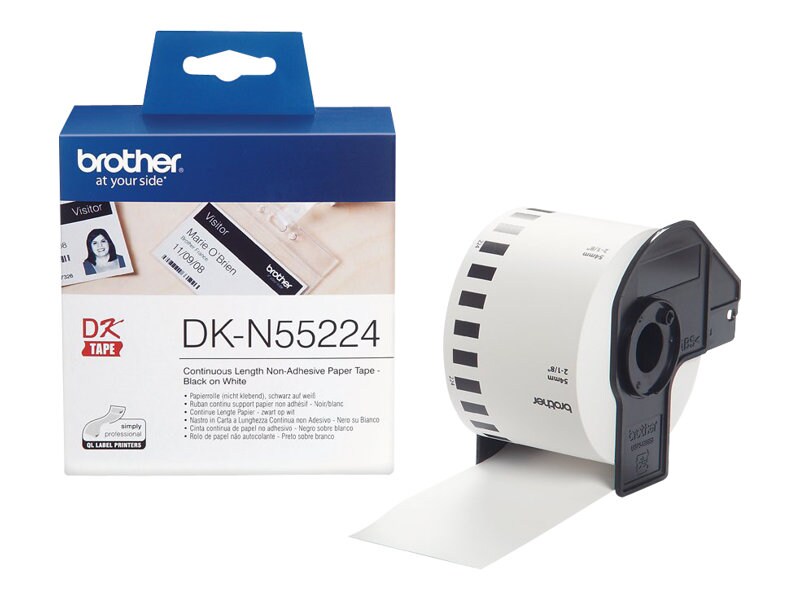 Brother DKN55224 Papier Schwarz auf Weiß Rolle (5,4cm x 30,5m)