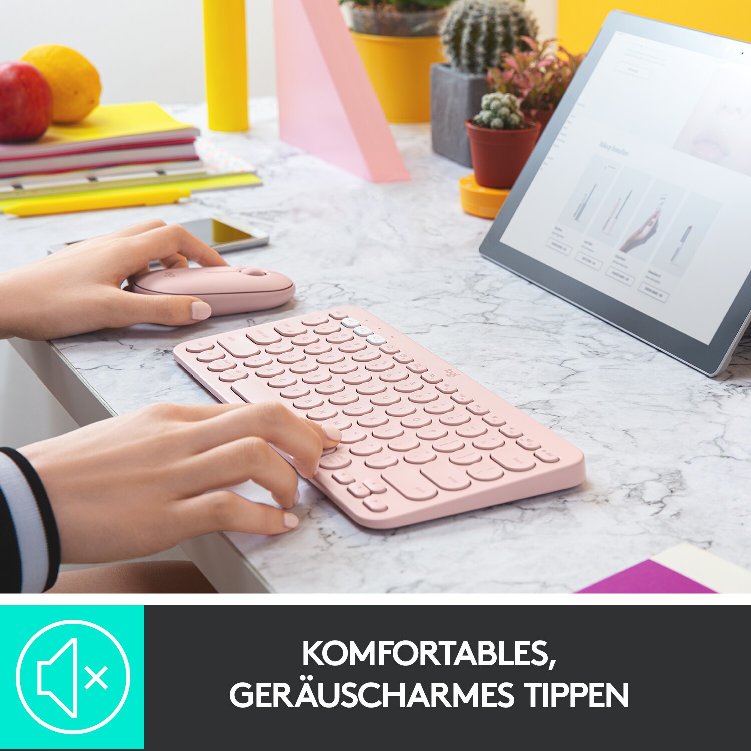 Logitech K380 Kabellose Tastatur Rosa