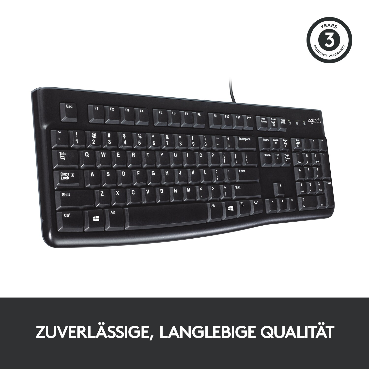 Logitech K120 Kabelgebundene Tastatur Schwarz Bulk