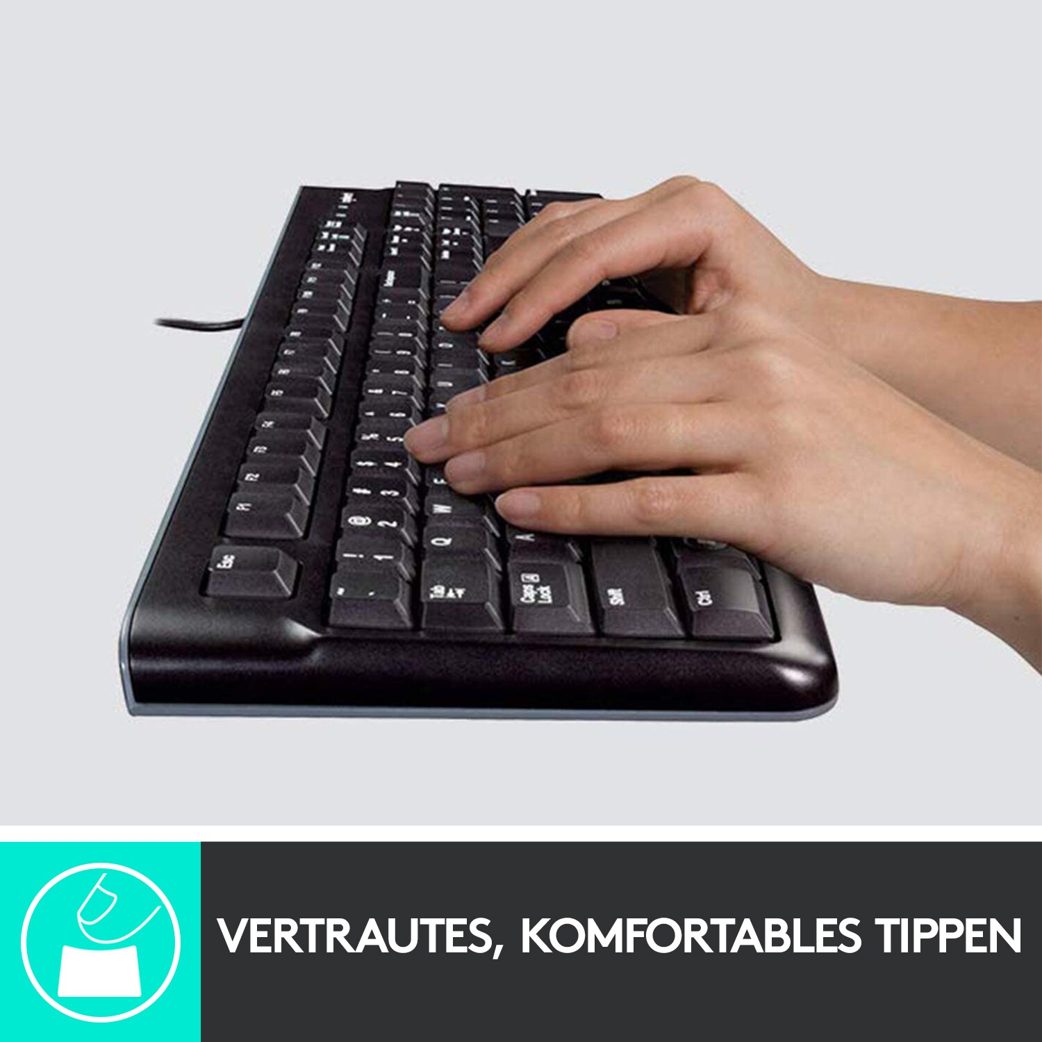 Logitech K120 Kabelgebundene Tastatur Schwarz Bulk