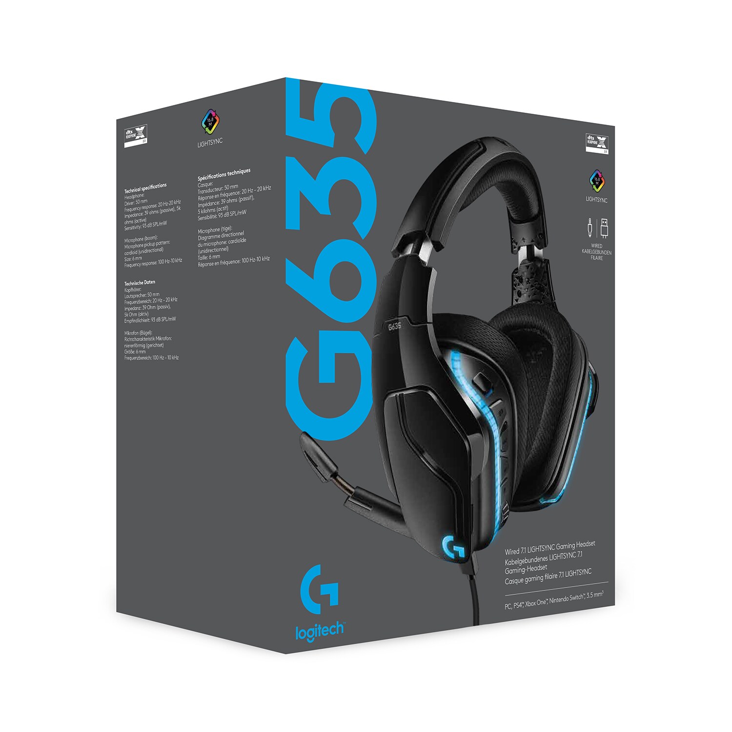 Logitech G635 LIGHTSYNC Kabelgebundenes Gaming Headset