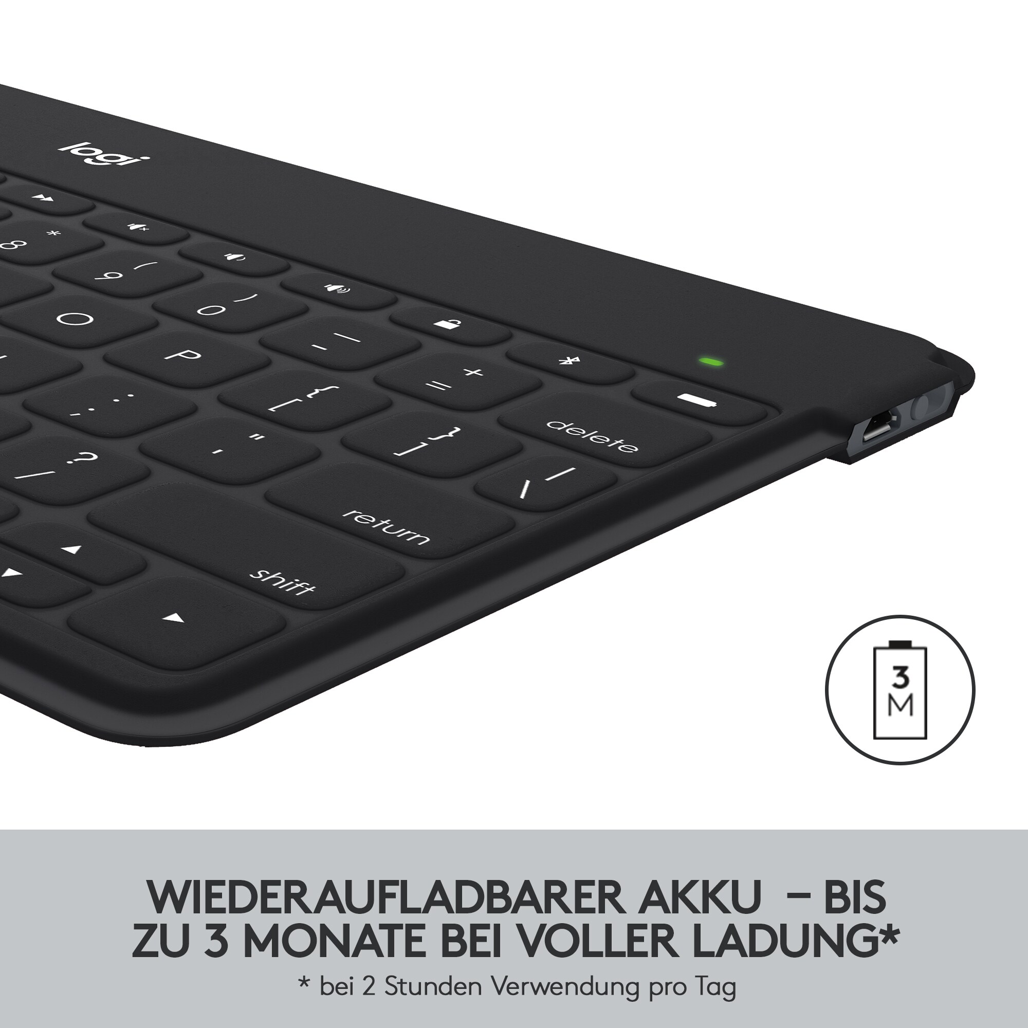 Logitech Keys-To-Go Kabellose Tastatur Schwarz