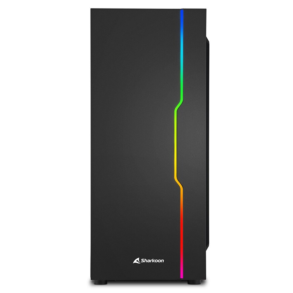 Sharkoon RGB Slider Midi-Tower ATX Gaming Gehäuse RGB LED, Seitenfenster Schwarz