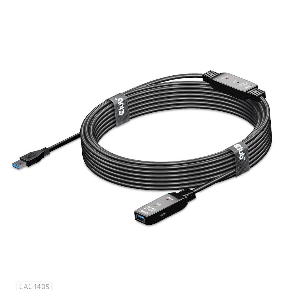 Club 3D USB 3.2 Gen1 aktives Kabel 10m St./B. 28AWG schwarz