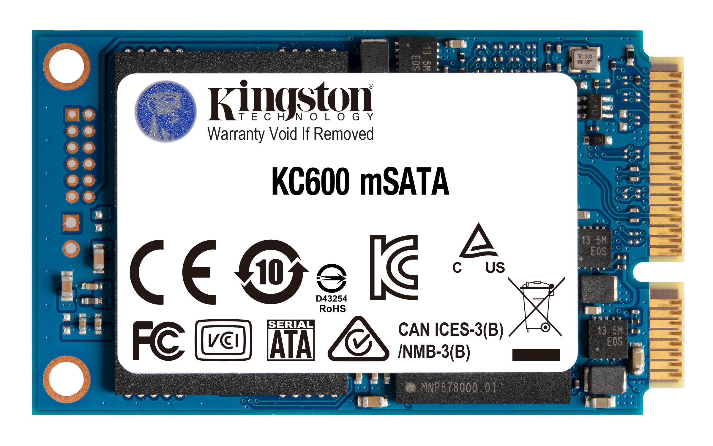 Kingston KC600 mSATA SSD 512 GB 3D TLC SATA600 4,85mm