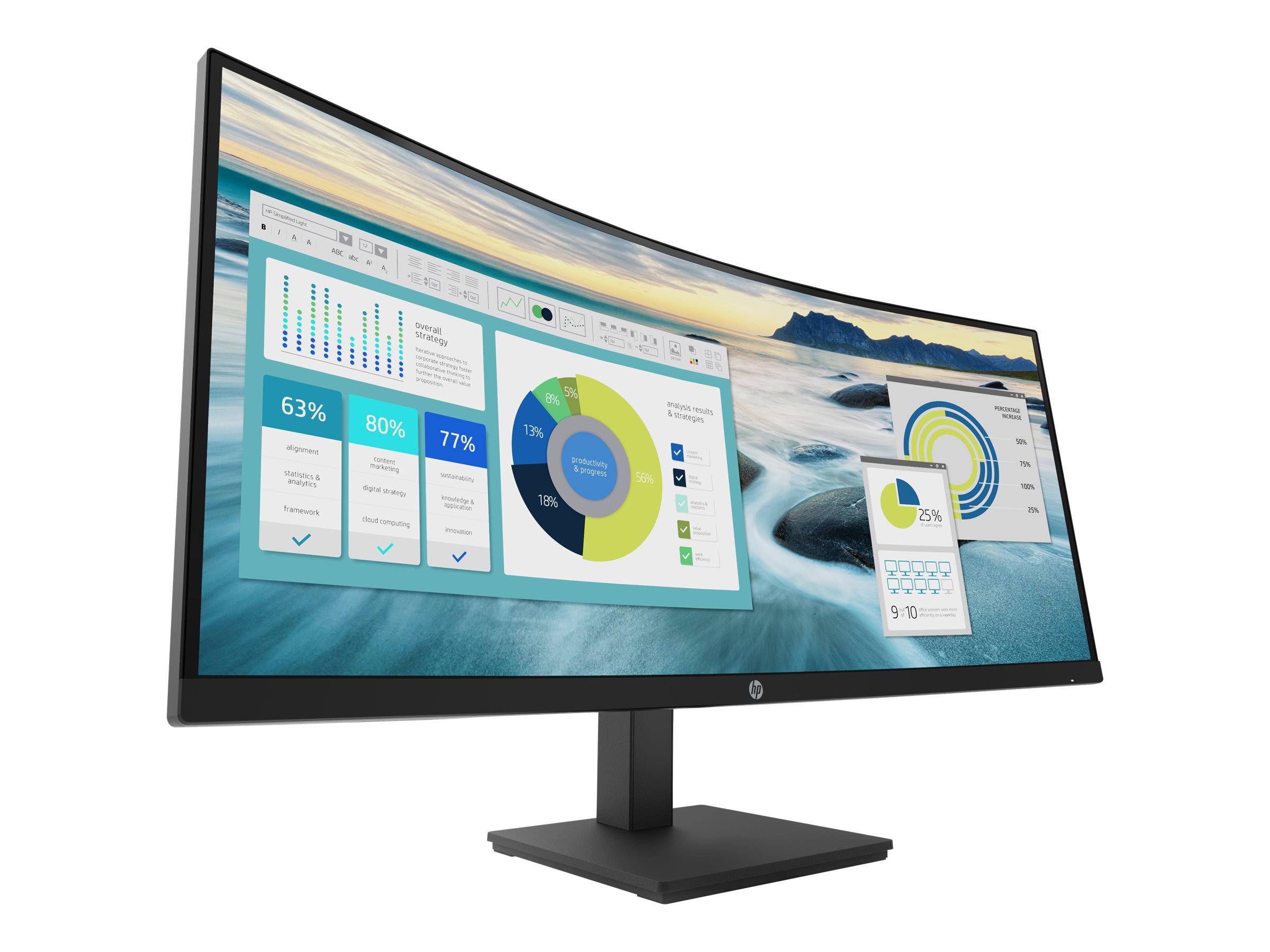 HP P34hc G4 86,36cm (34") Curved IPS Monitor 21:9 WQHD HDMI/DP/USB-C HV LS