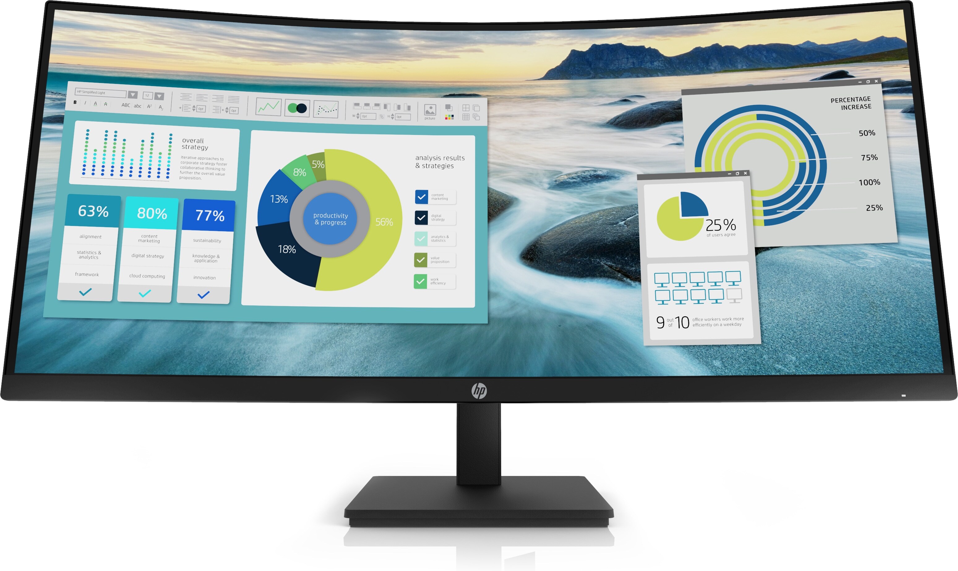 HP P34hc G4 86,36cm (34") Curved IPS Monitor 21:9 WQHD HDMI/DP/USB-C HV LS