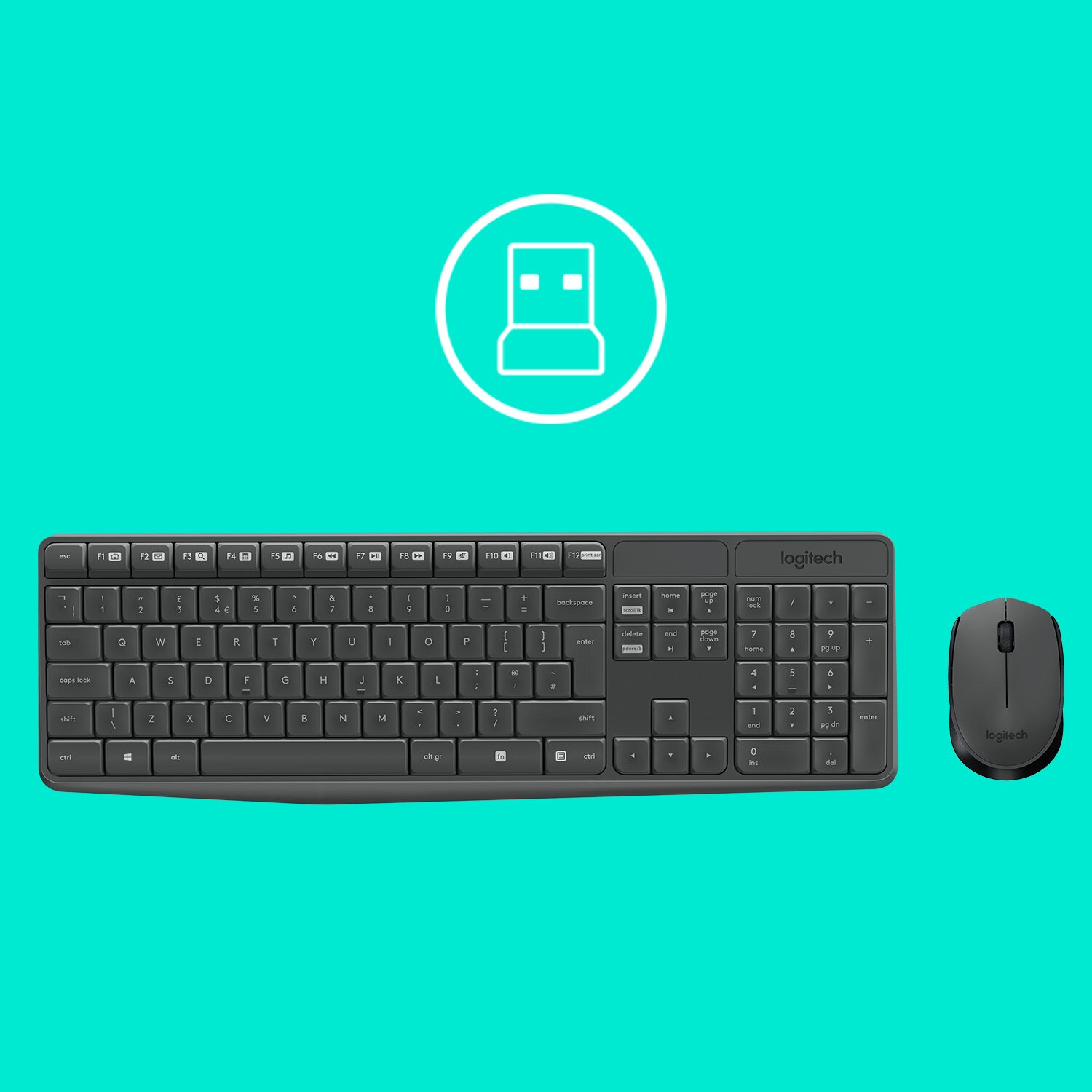 Logitech MK235 Kabellose Maus-Tastaturkombination