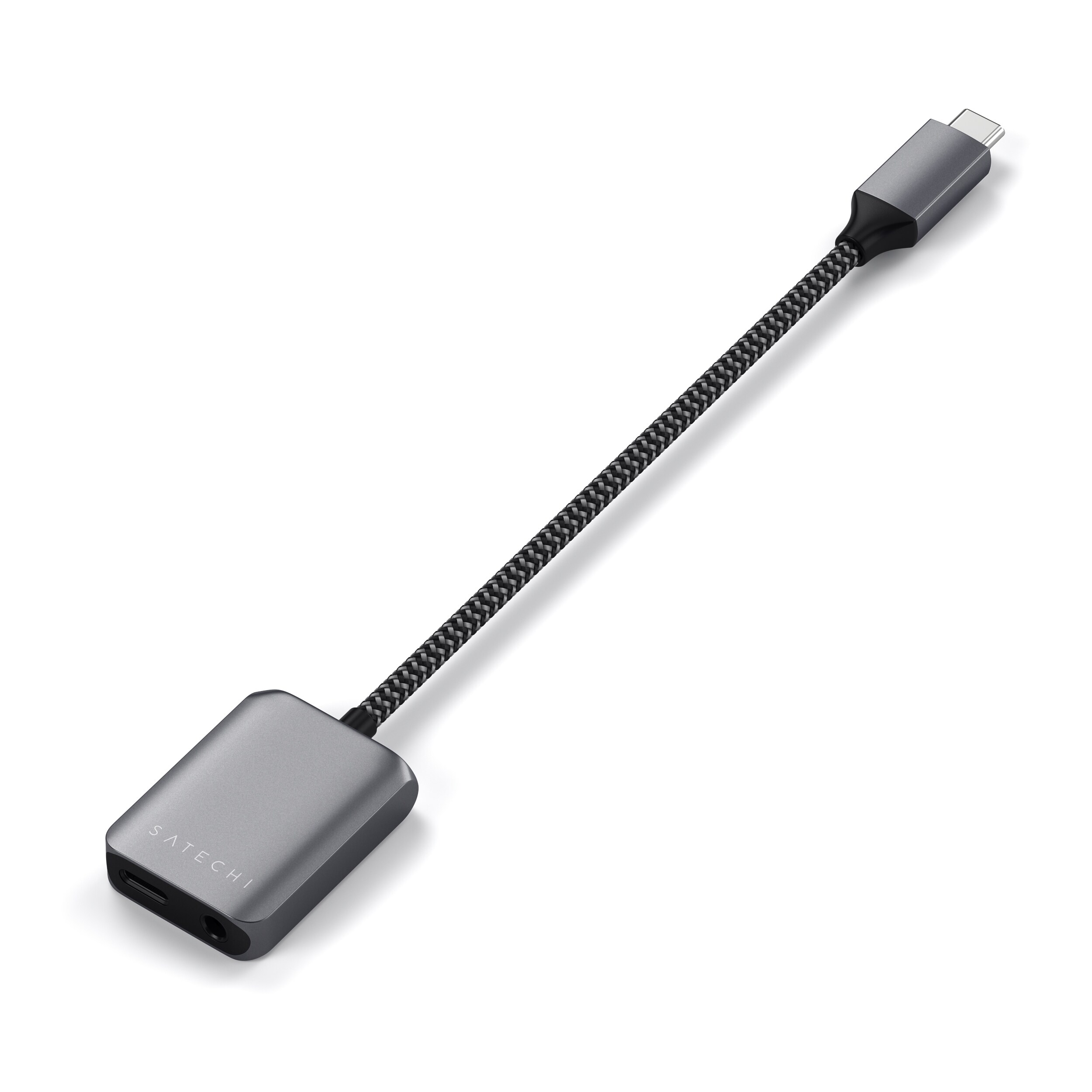 Satechi USB-C auf 3.5mm Audio &amp; PD Adapter Space Gray