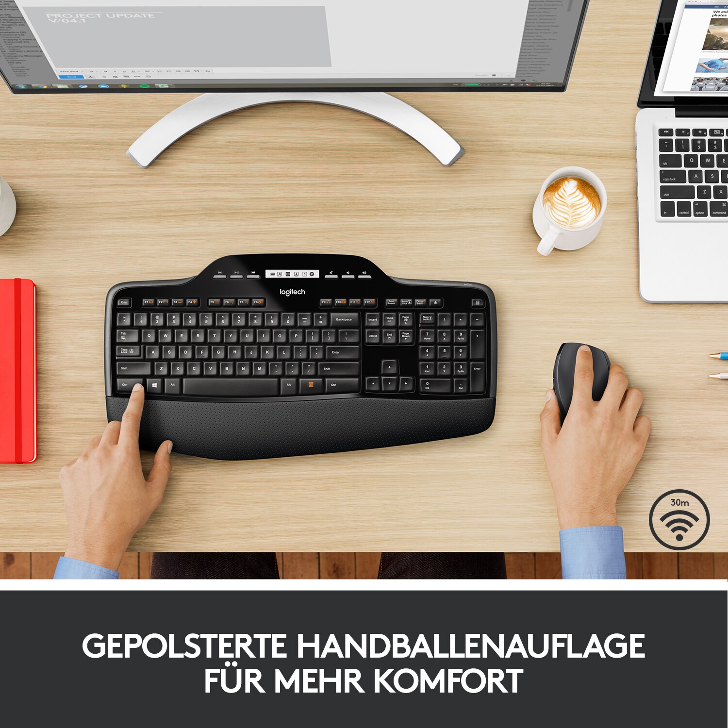 Logitech MK710 Kabellose Maus-Tastaturkombination Schwarz