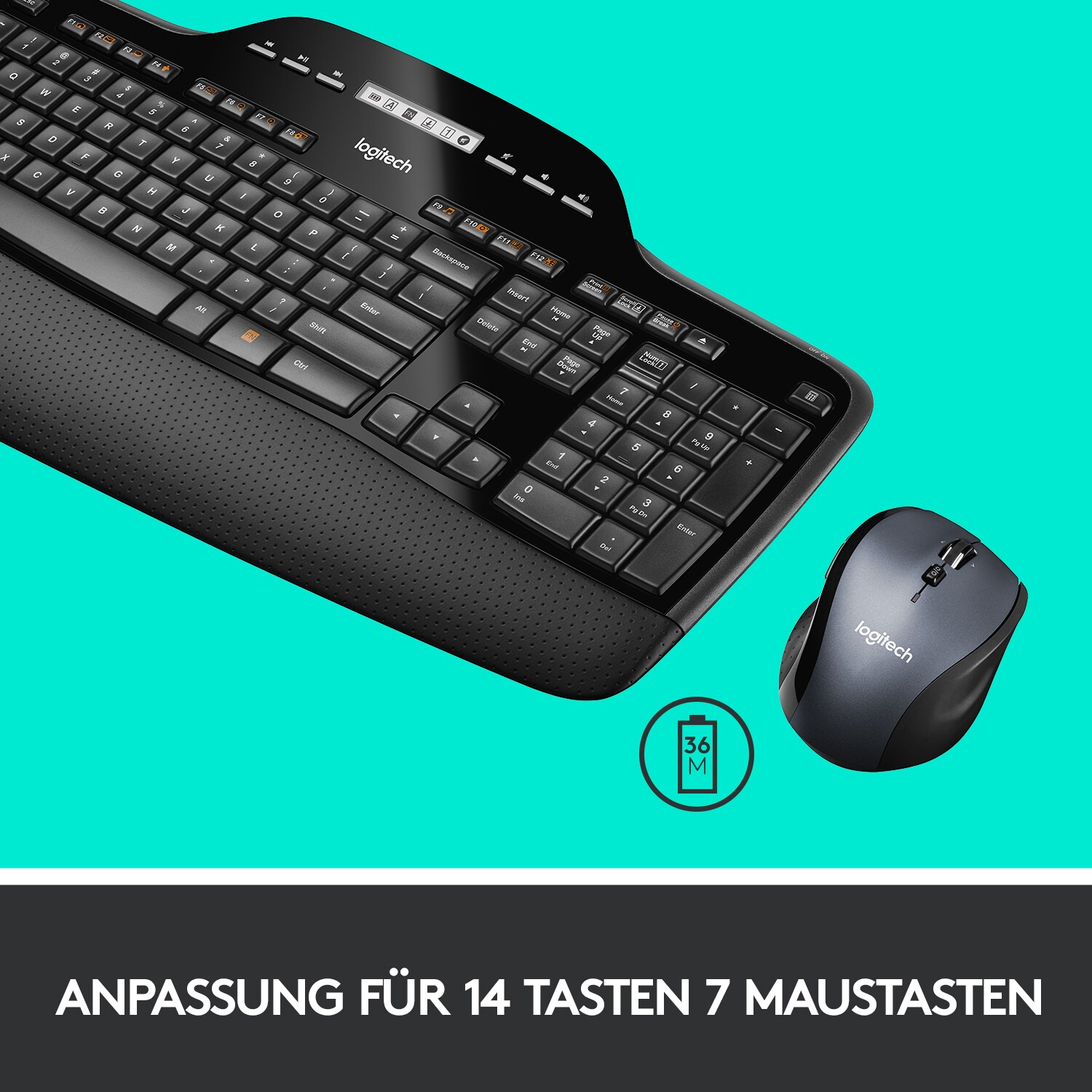 Logitech MK710 Kabellose Maus-Tastaturkombination Schwarz