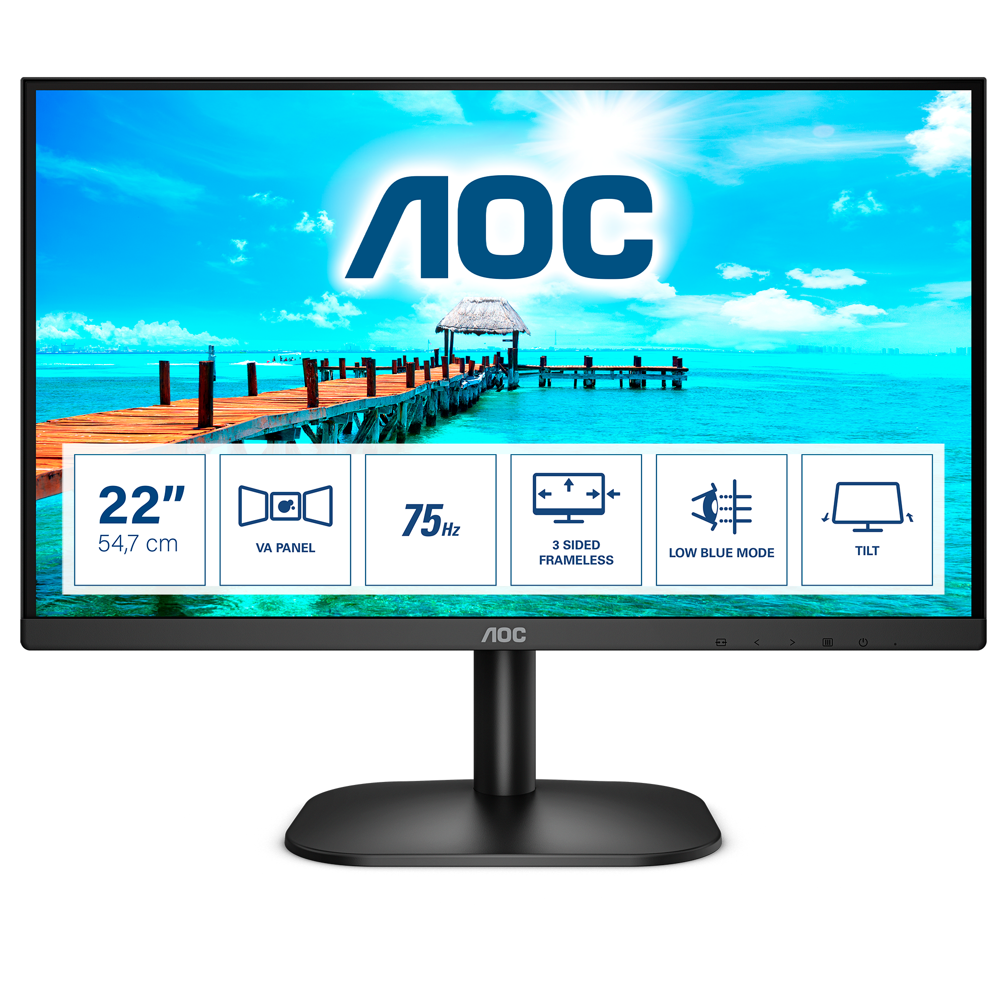 AOC 22B2H 54,7cm (21,5") Full HD Monitor 16:9 VGA/HDMI 6200cd/m²