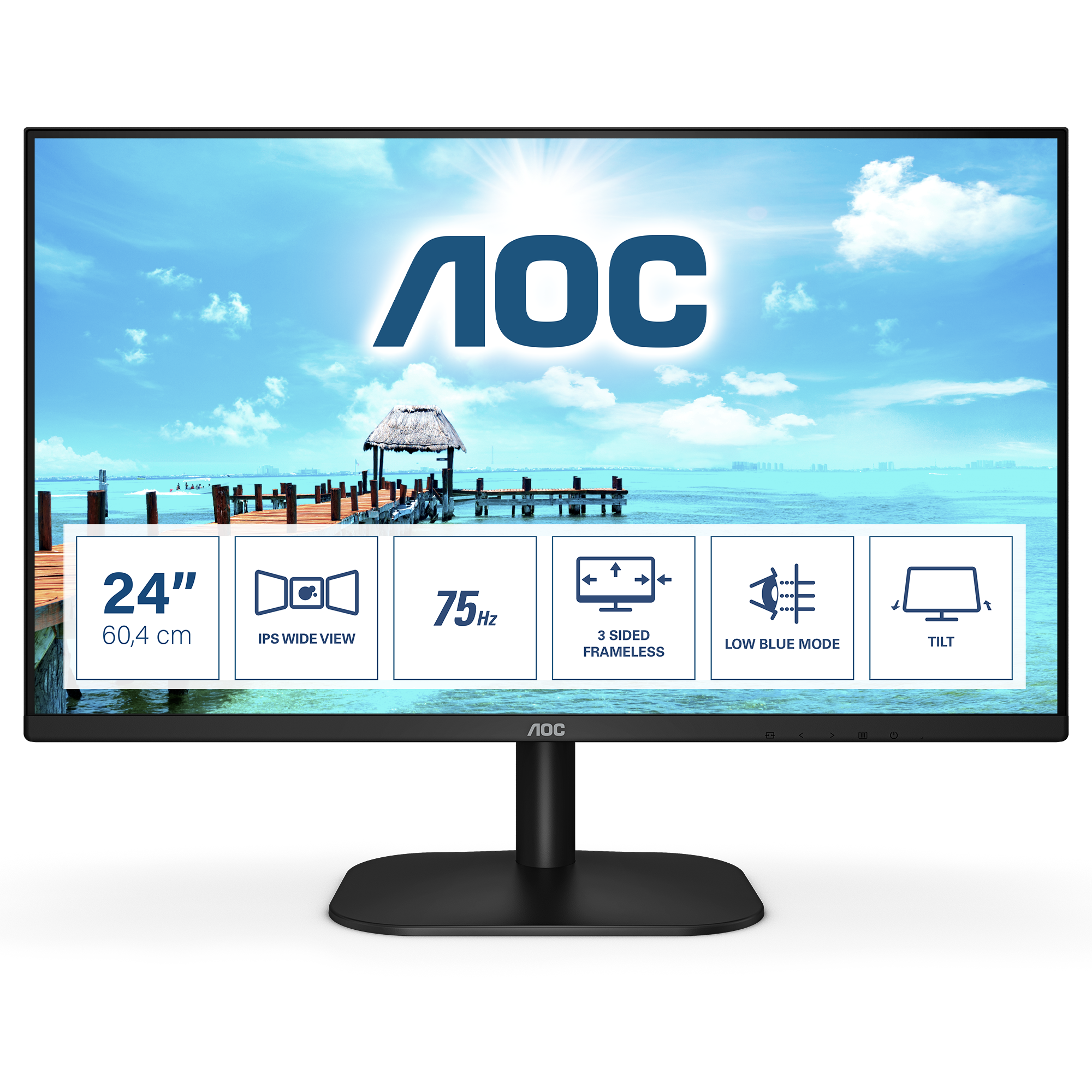 AOC 24B2XH 60,5m (23,8") Full HD IPS Monitor 16:9 VGA/HDMI 250cd/m²