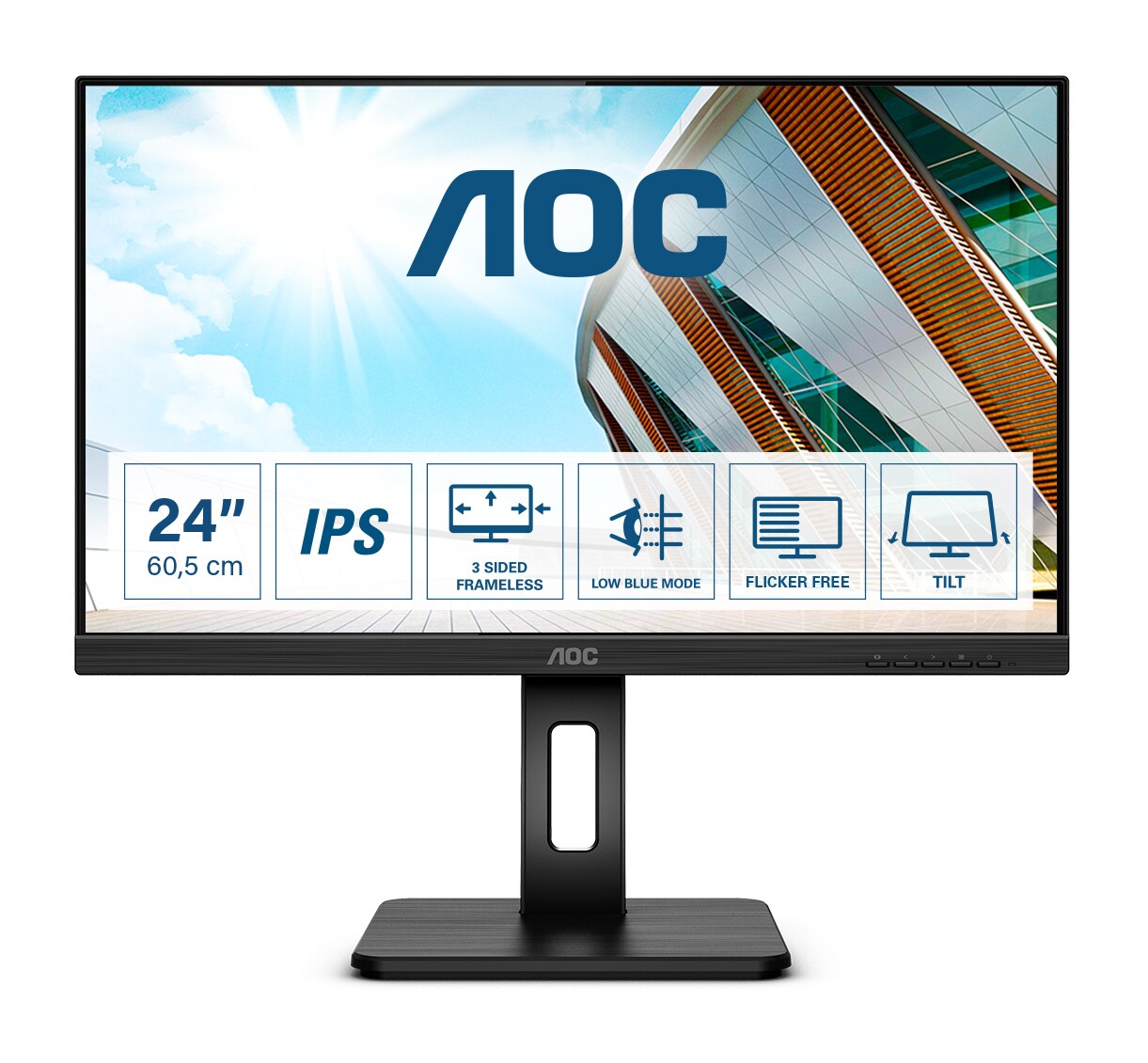 AOC Q24P2Q 60,5cm (23,8") WQHD 16:9 IPS Office Monitor HDMI/DP/VGA Pivot HV