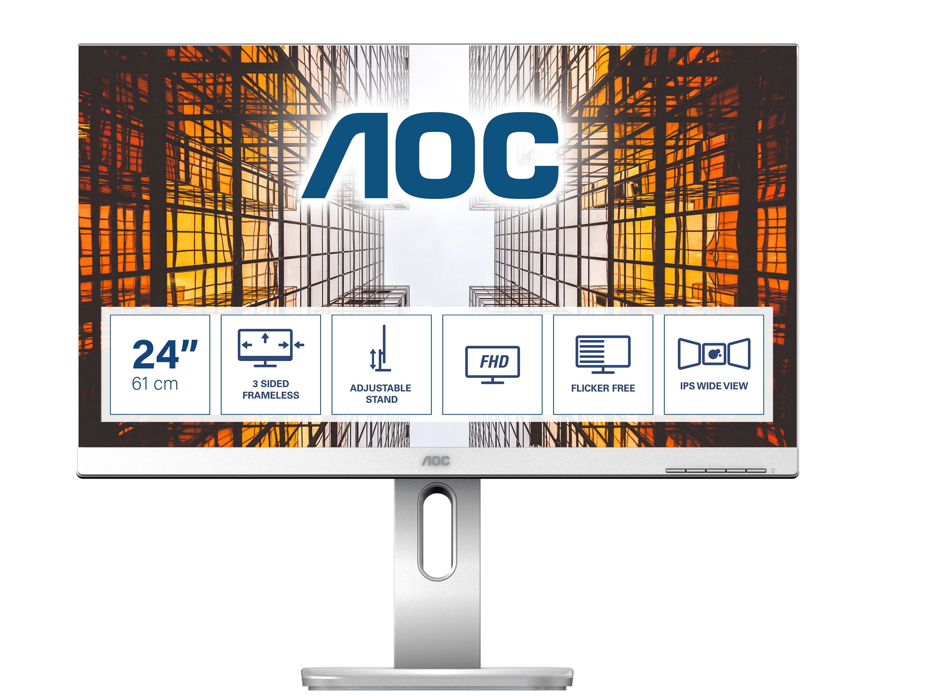 AOC X24P1/GR 61cm (24") Business Monitor 16:10 VGA/DVI/HDMI/DP 4ms 50Mio:1