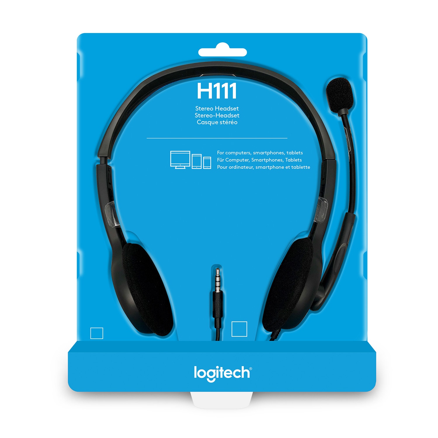 Logitech H111 Kabelgebundenes Beidseitiges Headset Stereo 3,5mm Klinke Grau