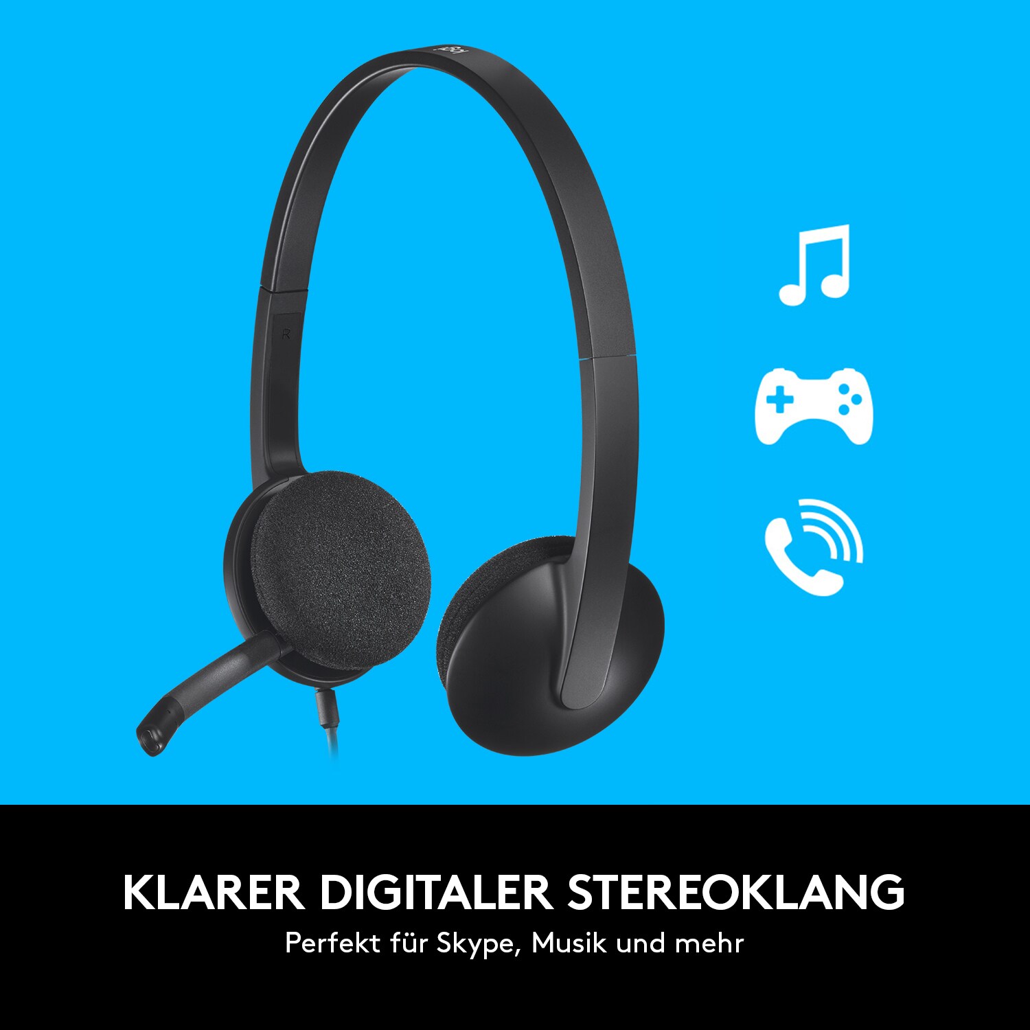 Logitech H340 Kabelgebundenes Beidseitiges Headset Stereo USB Schwarz