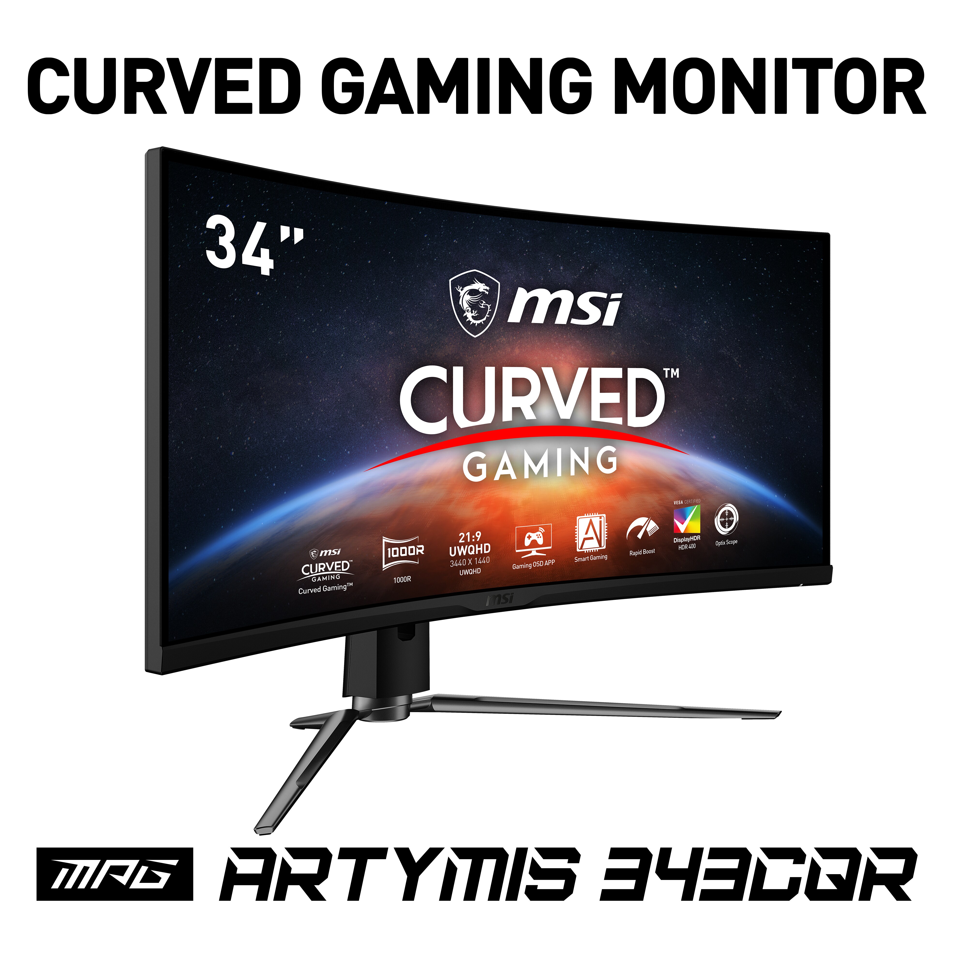 MSI MPG ARTYMIS 343CQRDE 86,4cm (34") UWQHD VA Gaming Monitor HDMI/DP/USB-C