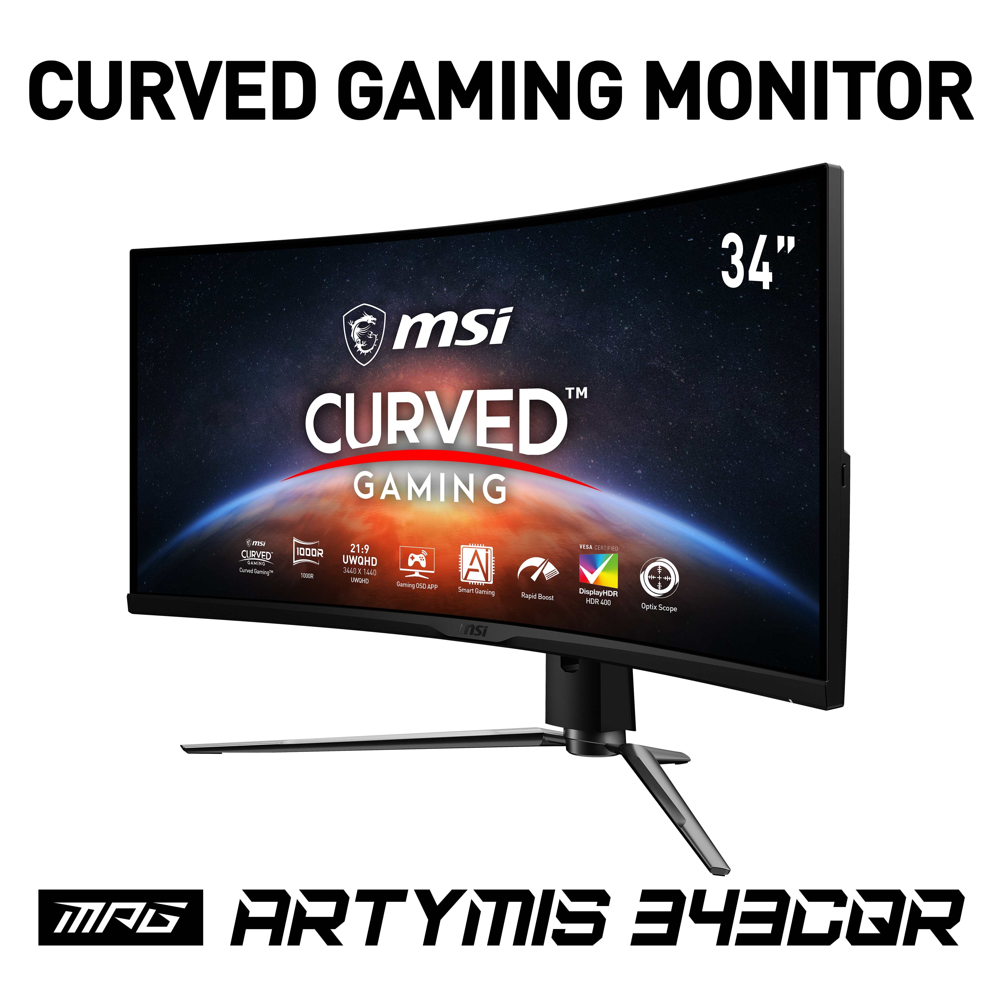 MSI MPG ARTYMIS 343CQRDE 86,4cm (34") UWQHD VA Gaming Monitor HDMI/DP/USB-C