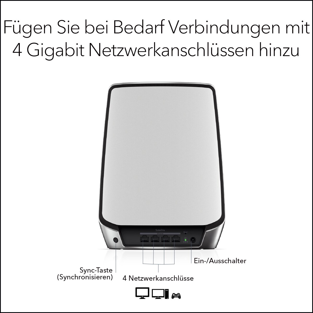 Netgear Orbi AX6000 Tri-Band WLAN 6 Zusatz-Satellit für WiFi 6 Router