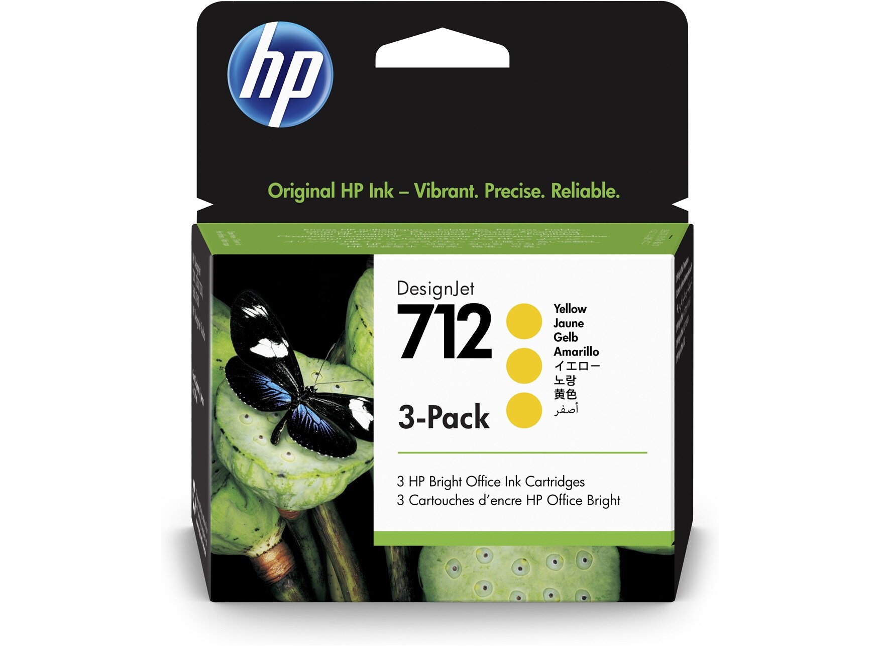 HP 712 3er-Pack gelb DesignJet Druckerpatronen 3ED79A, 29 ml