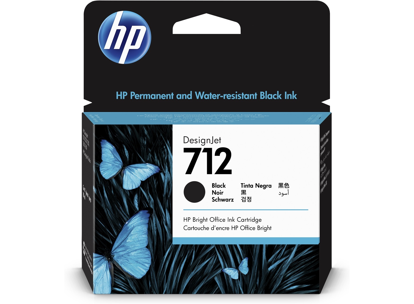 HP 712 schwarz DesignJet Druckerpatronen 3ED71A, 80 ml