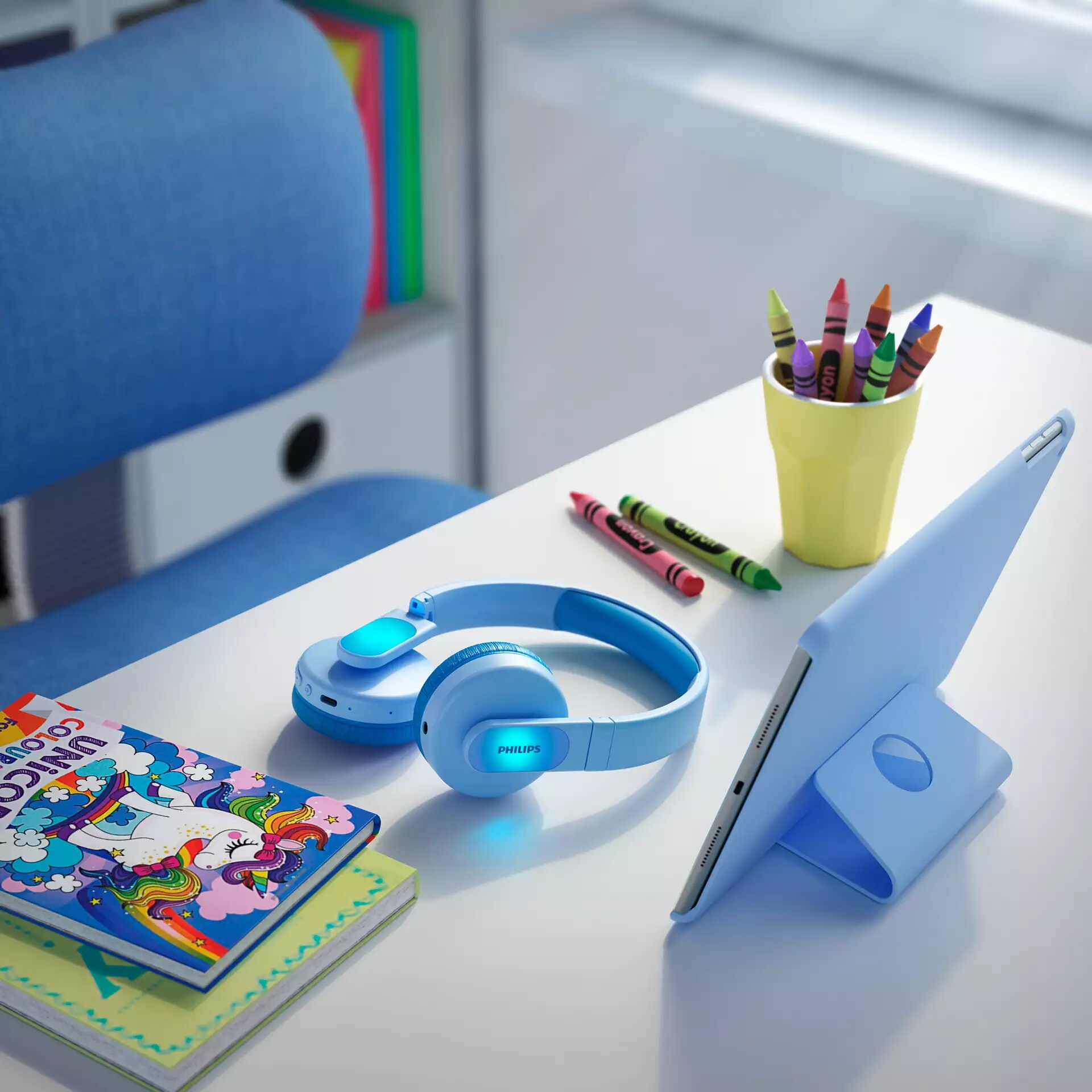 Philips TAK4206BL/00 Wireless On Ear Kopfhörer für Kinder faltbar - Blau