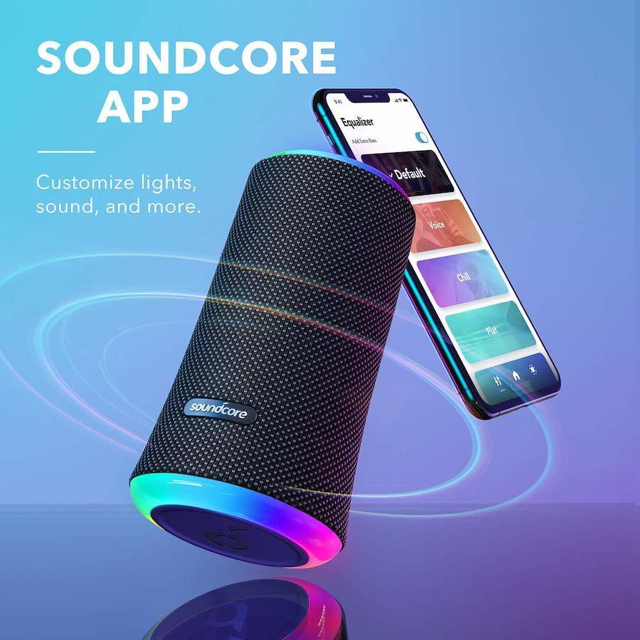 Anker SoundCore Flare II Bluetooth Lautsprecher schwarz LED IPX7