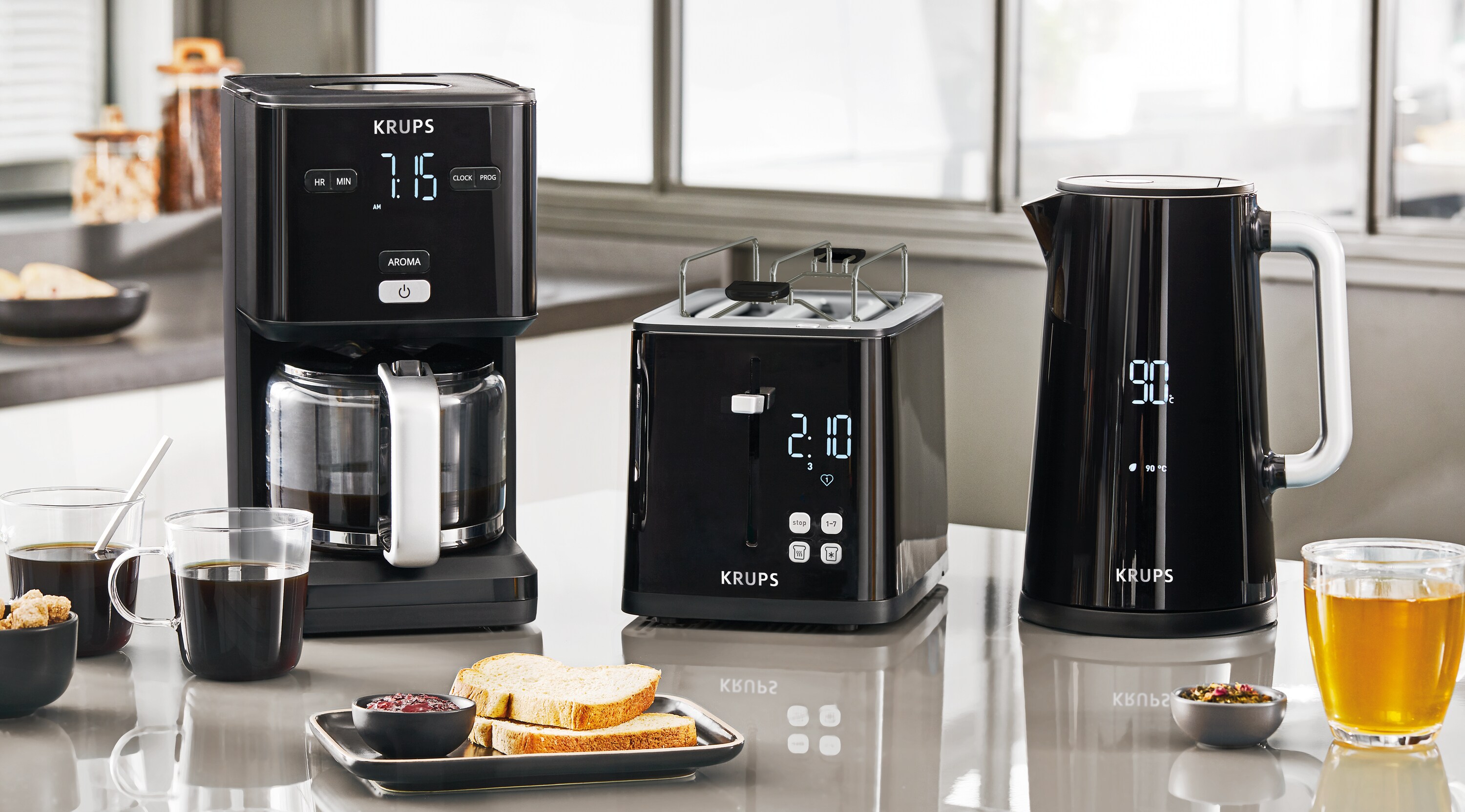 Krups KM6008 Filterkaffeemaschine SMART'N LIGHT Schwarz 24h-Timer