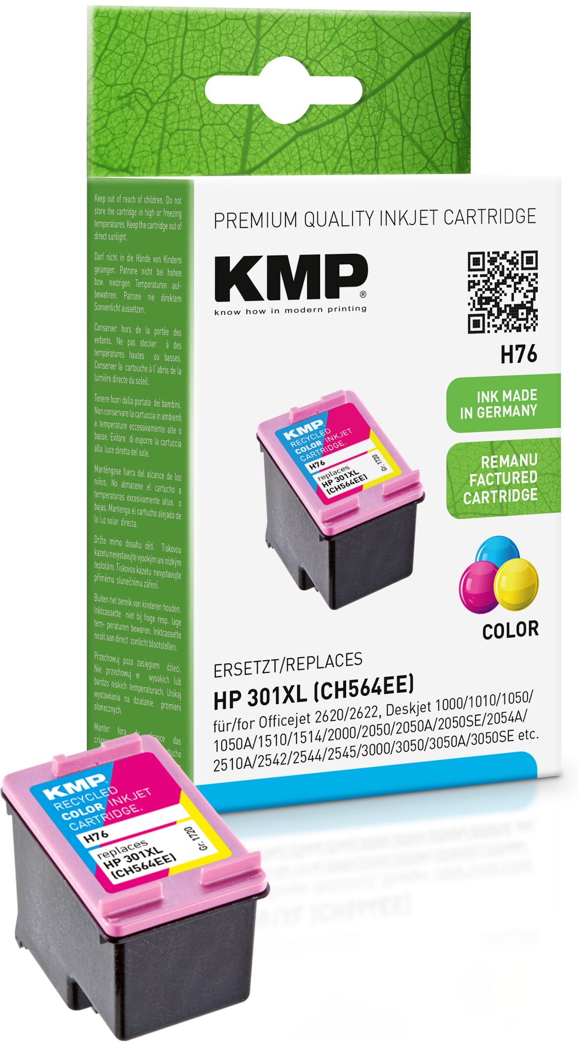 KMP Tintenpatrone Farbig ersetzt HP 301XL (CH564EE)