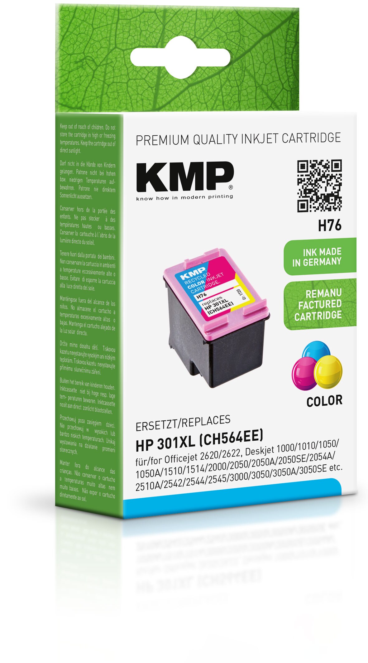 KMP Tintenpatrone Farbig ersetzt HP 301XL (CH564EE)