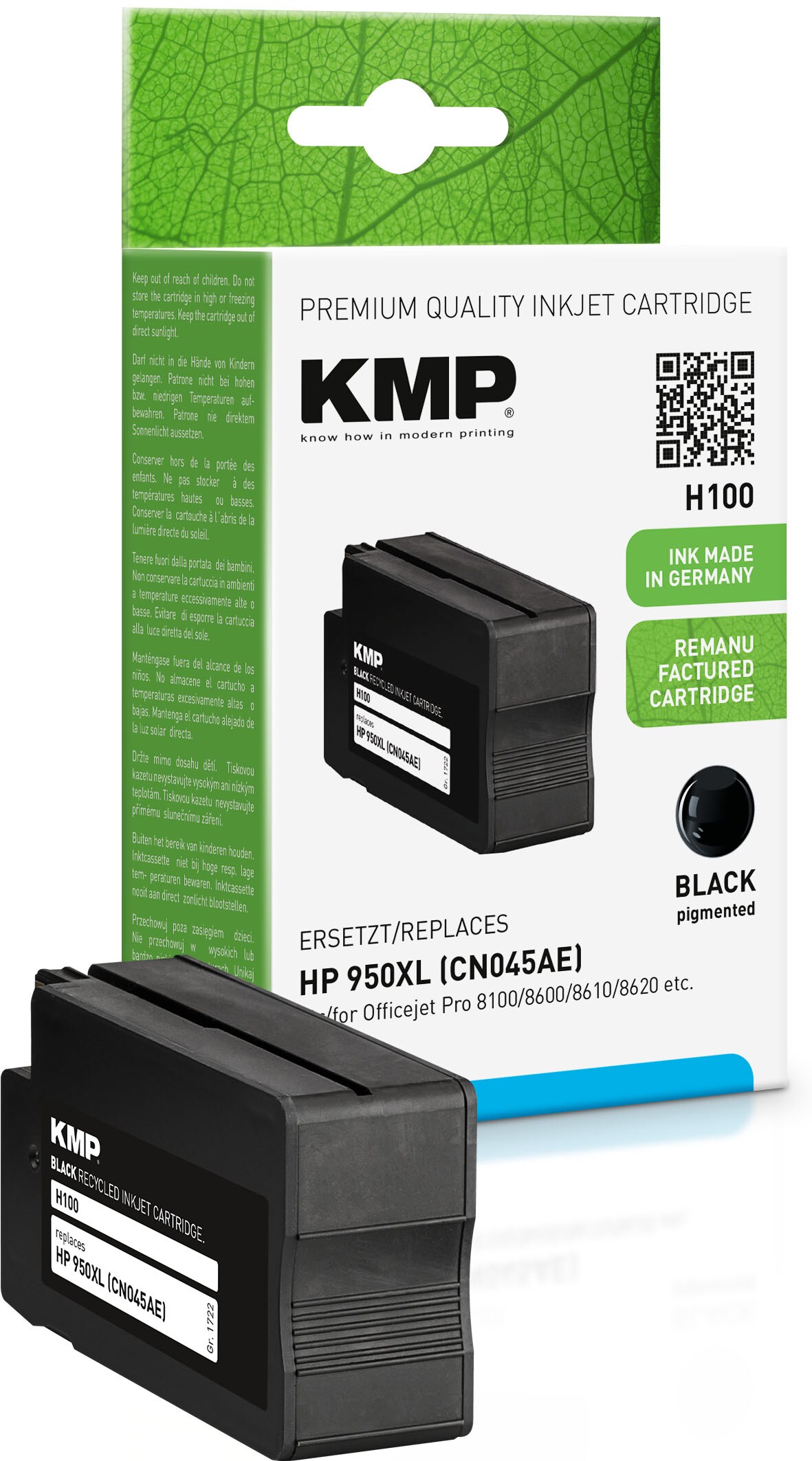 KMP Tintenpatrone Schwarz ersetzt HP 950XL (CN045AE)