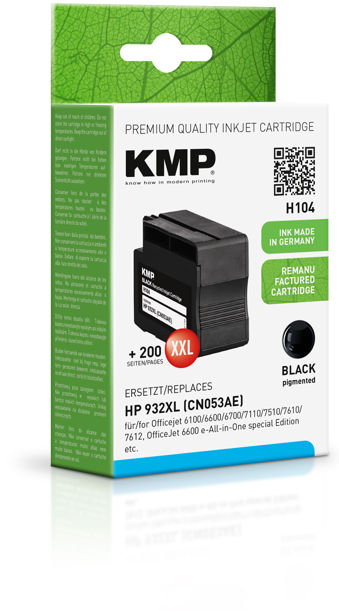 KMP Tintenpatrone Schwarz ersetzt HP 932XL (CN053AE)