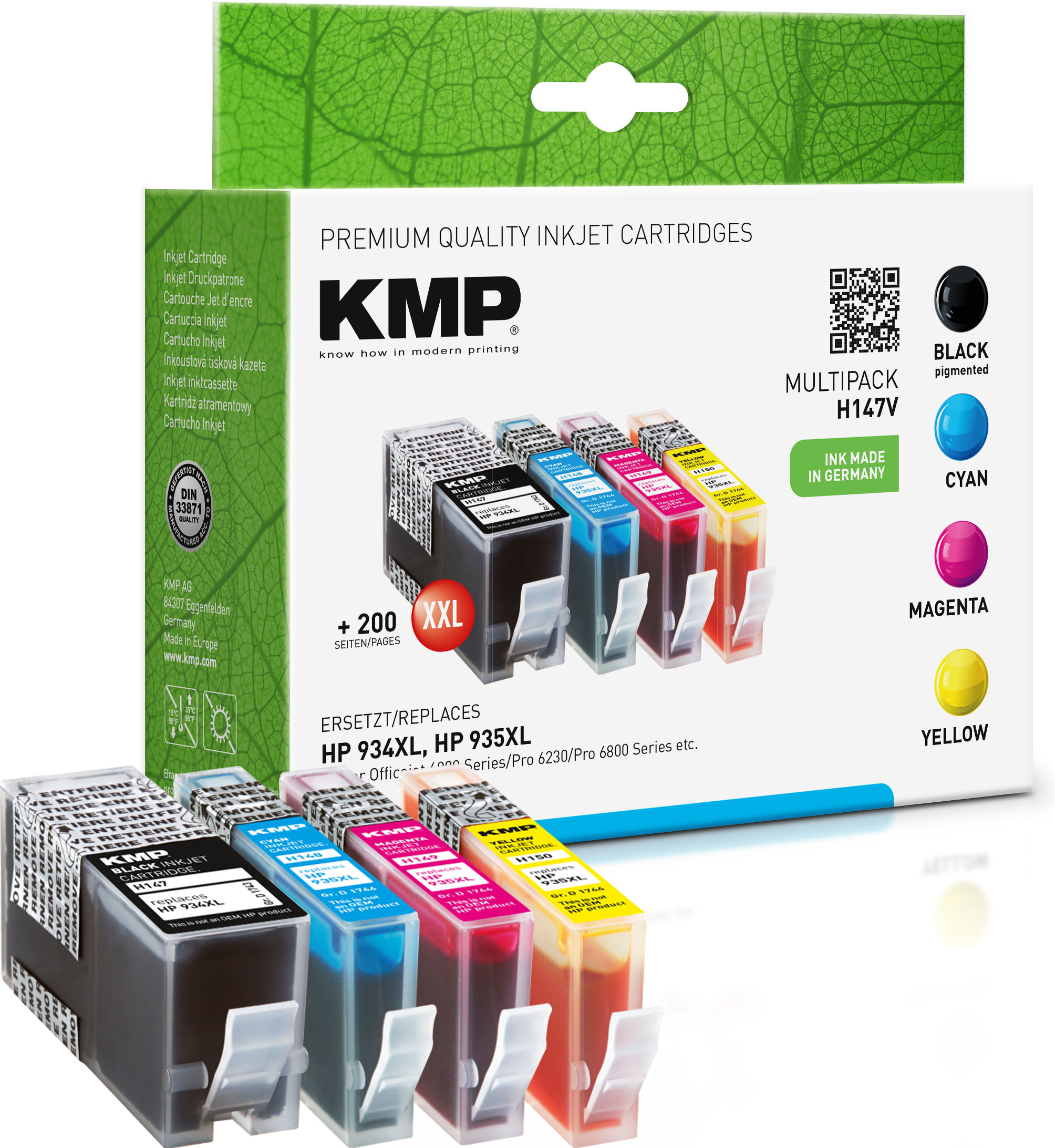 KMP Tintenpatronen Multipack ersetzt HP 934XL + 935XL (X4E14AE)