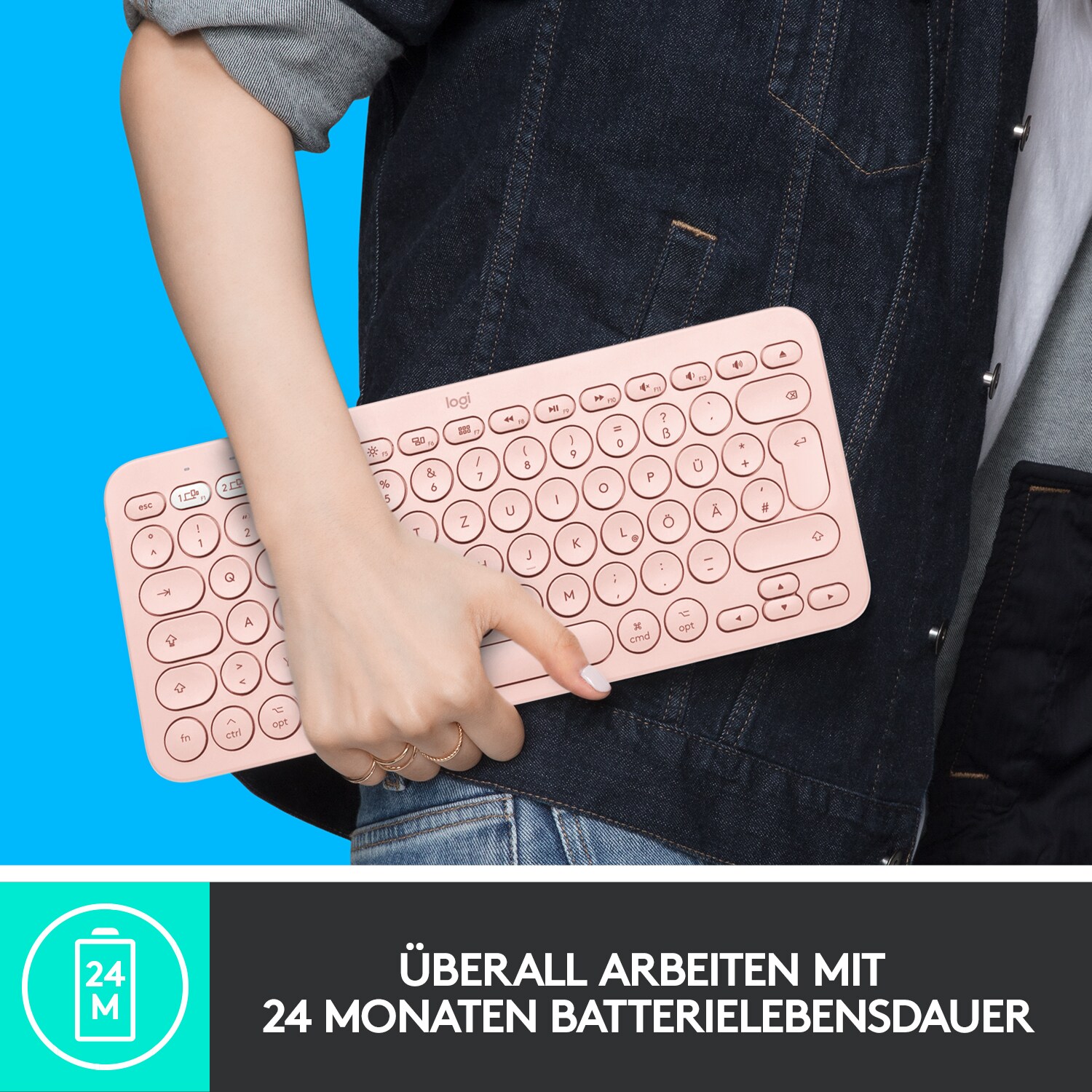 Logitech K380 für Mac Kabellose Tastatur Rose