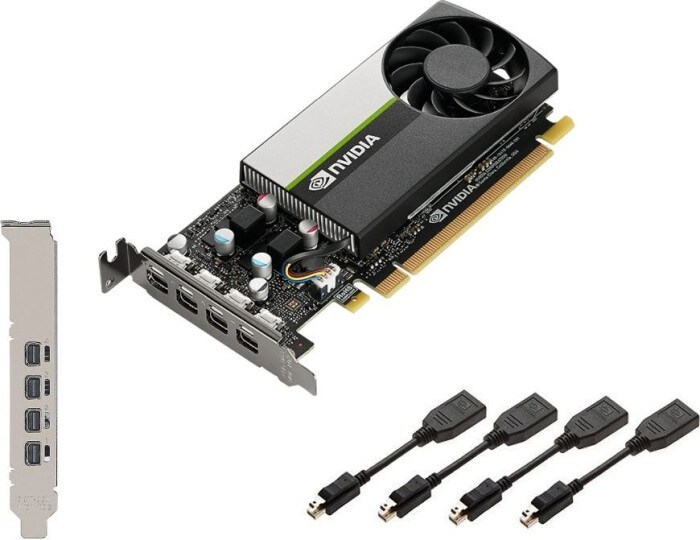 PNY NVIDIA T1000 4GDDR6 PCIe 3.0 Workstation Grafikkarte , 4x mDP, Low Profile