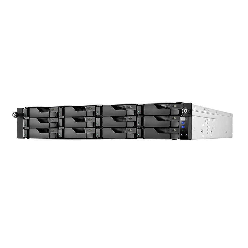 ASUSTOR AS6512RD+Rail NAS System Lockerstor 12RD 12-Bay Atom C3538 2x Netzteil