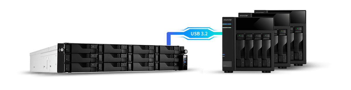 ASUSTOR AS6512RD+Rail NAS System Lockerstor 12RD 12-Bay Atom C3538 2x Netzteil