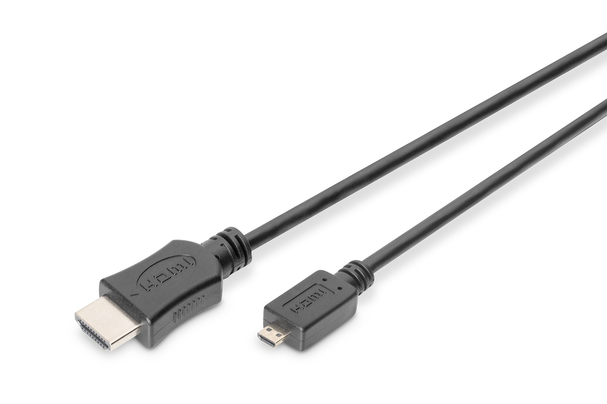 DIGITUS HDMI 4K Anschlusskabel, Typ D - A St/St, 2,0m, schwarz