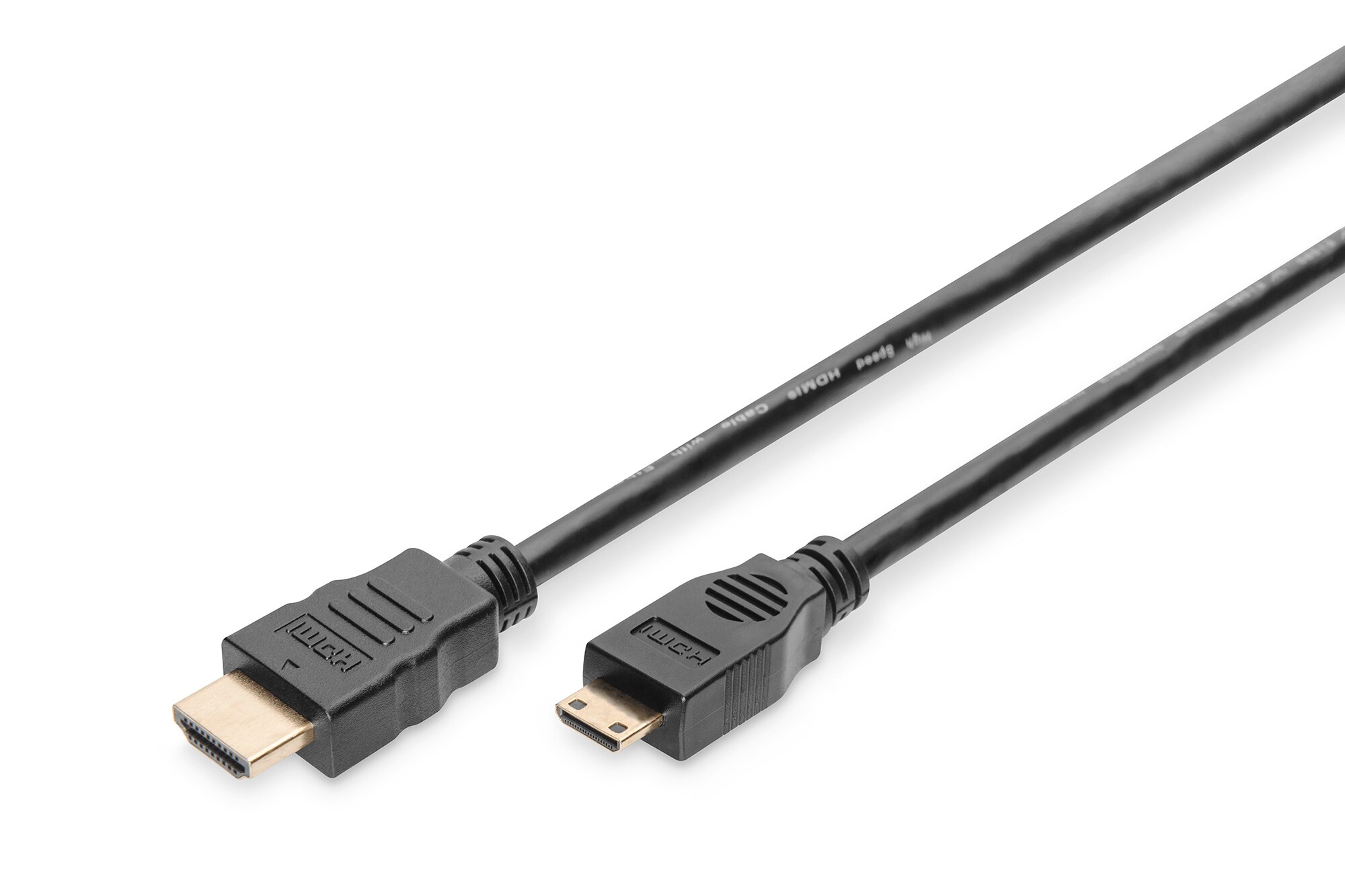 DIGITUS HDMI Anschlusskabel, Typ C - A St/St, 2,0m, gold/schwarz