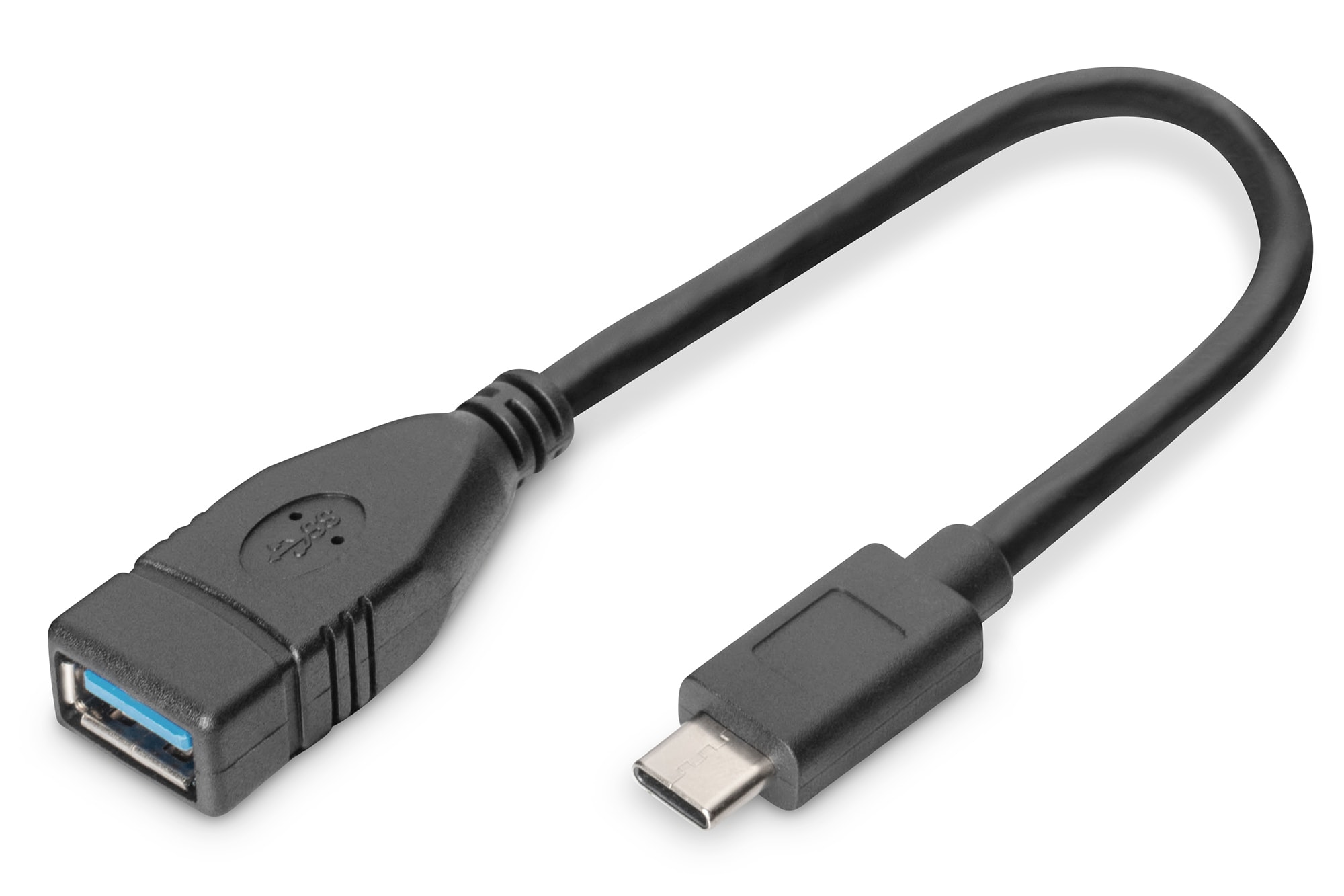 DIGITUS USB Type-C Adapter/Konverter, USB-Typ-C auf USB-A, 0,15m, schwarz