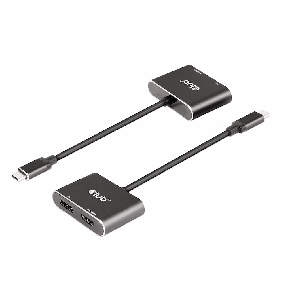 Club 3D USB 3.2 Gen2 Typ-C auf DisplayPort und HDMI St./B. 4K60Hz 0,2m schwarz