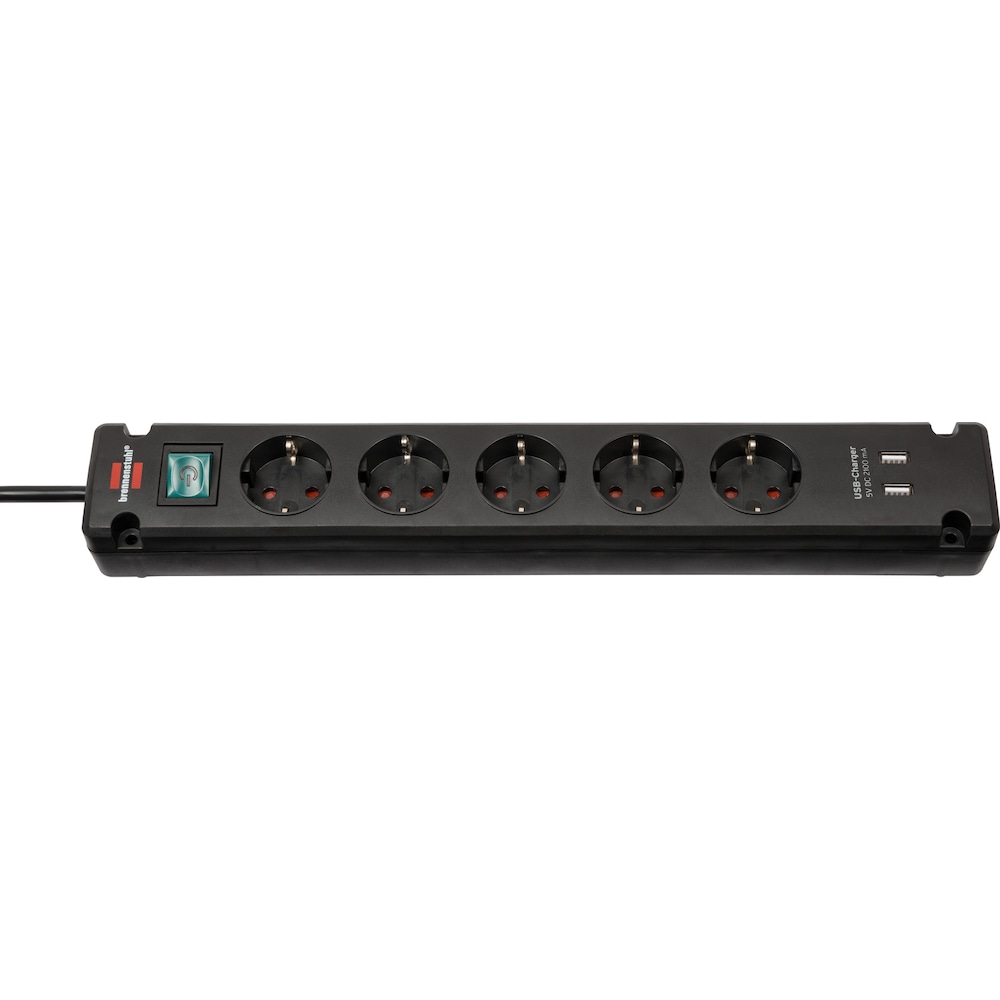 Brennenstuhl Bremounta Steckdosenleiste mit USB-Ladefunktion 5-fach 1,5m schwarz